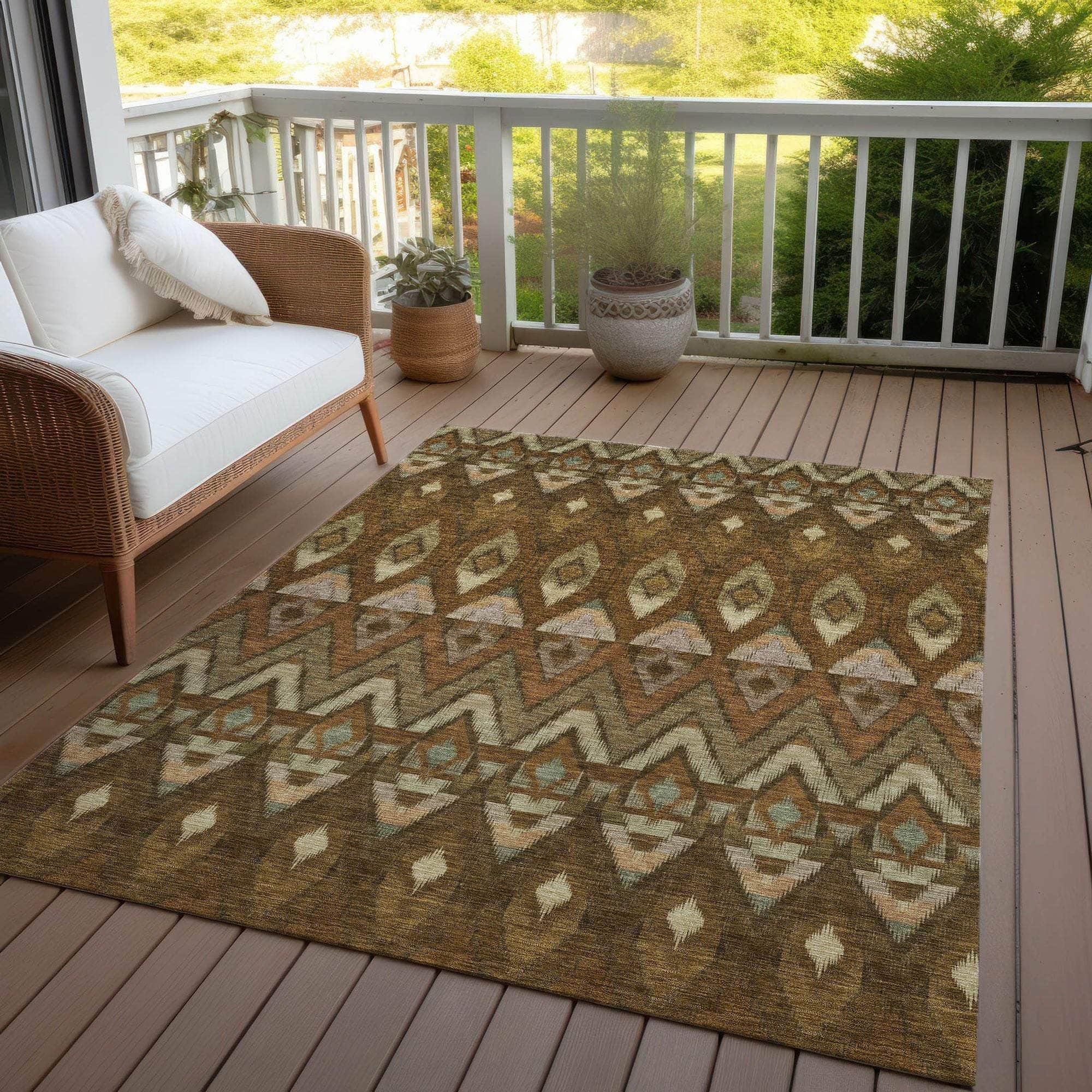 Machine Made ACN617 Brown Rugs