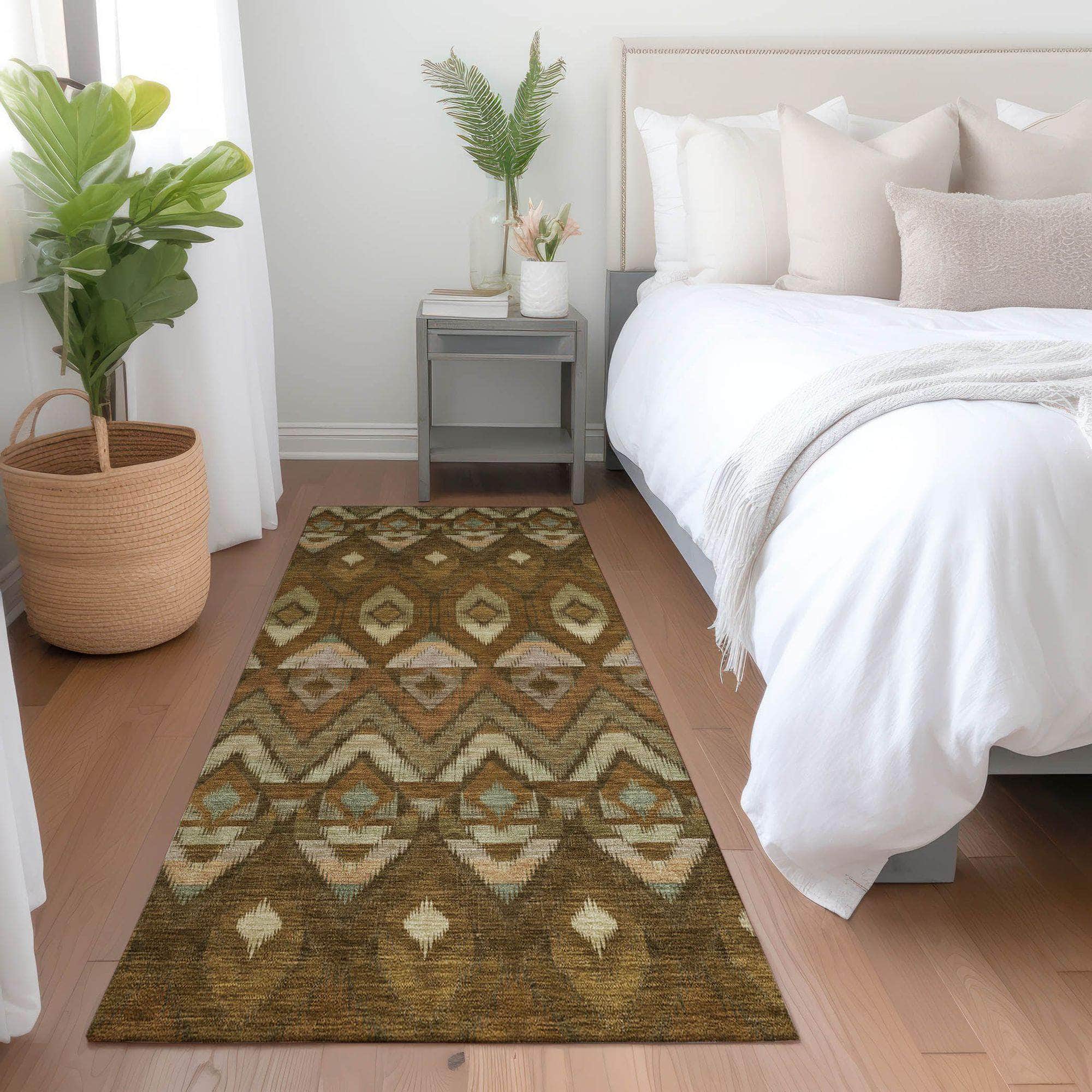 Machine Made ACN617 Brown Rugs