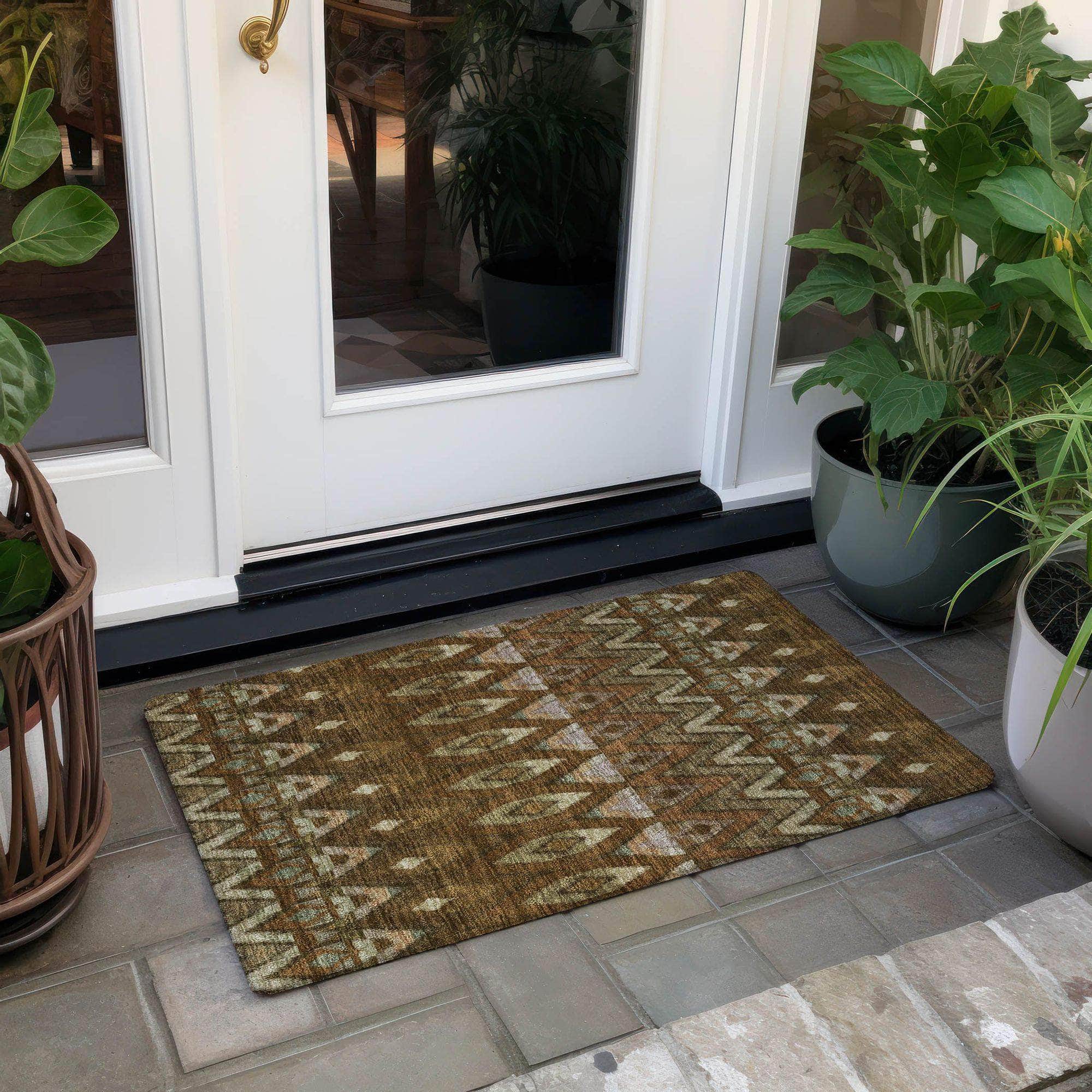 Machine Made ACN617 Brown Rugs