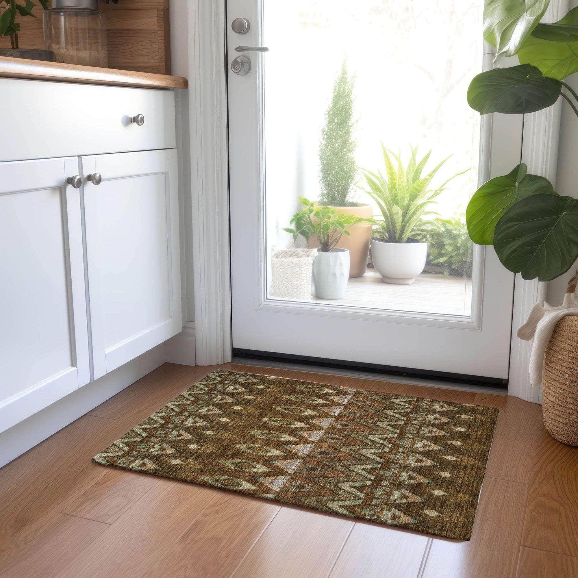 Machine Made ACN617 Brown Rugs