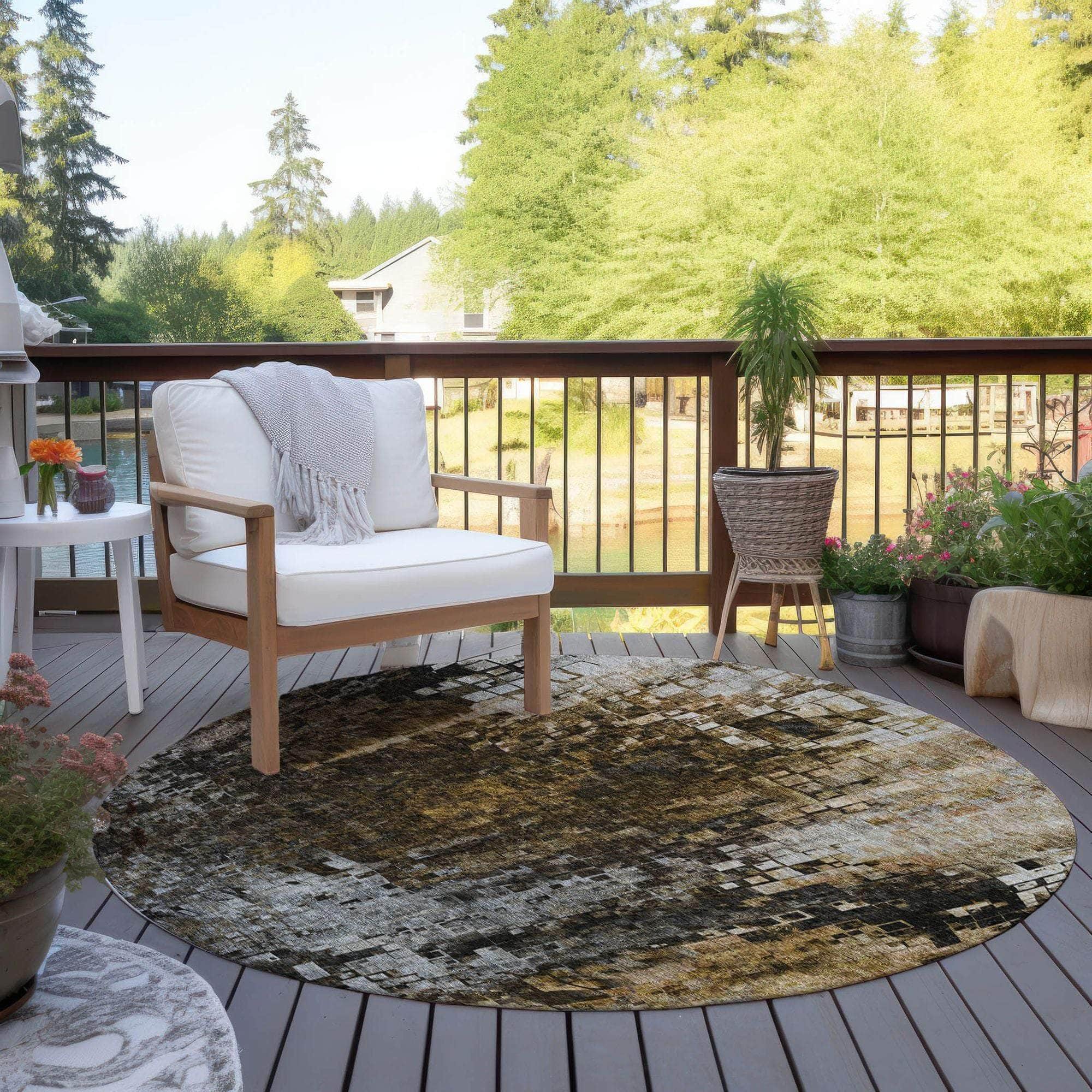 Machine Made ACN581 Brown Rugs
