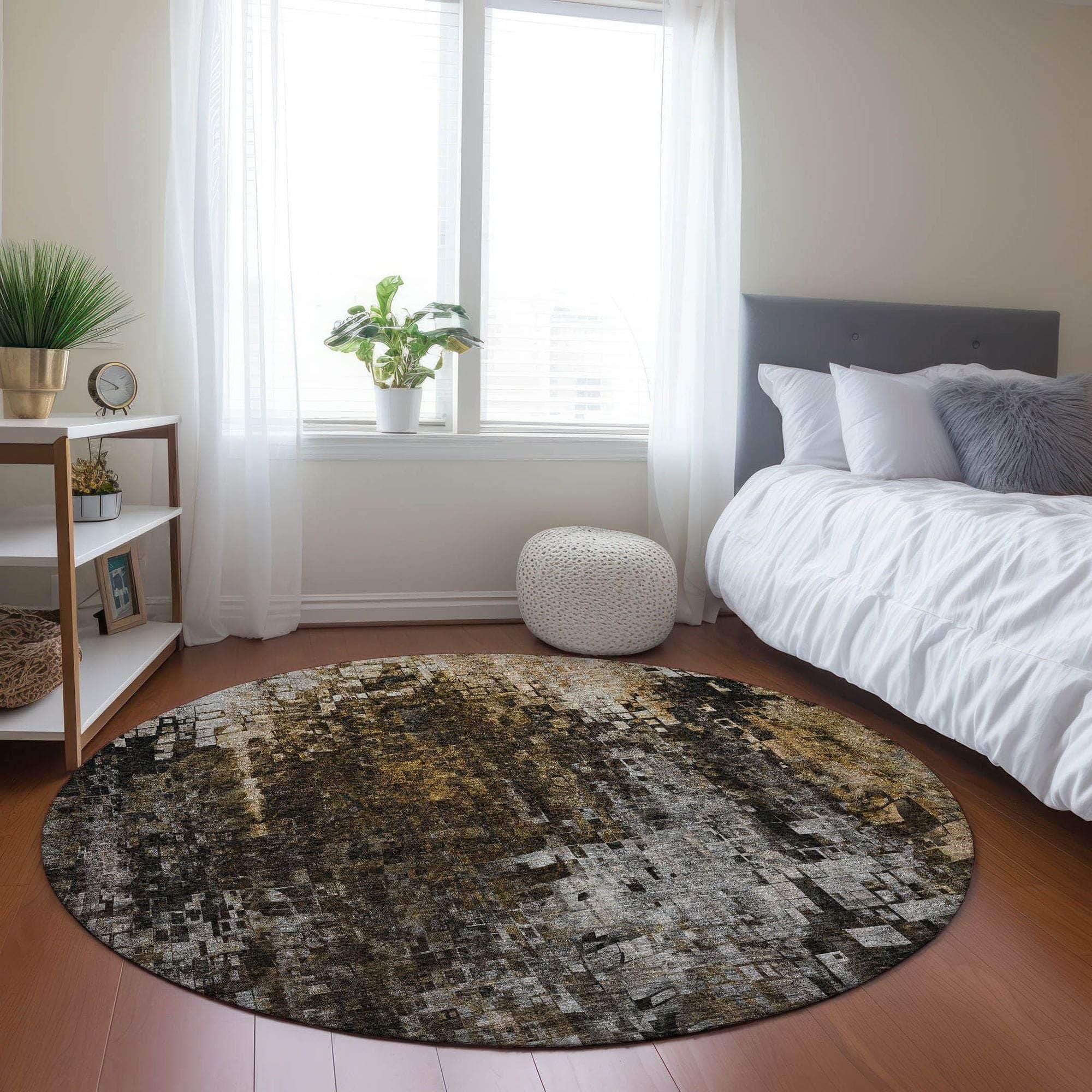 Machine Made ACN581 Brown Rugs