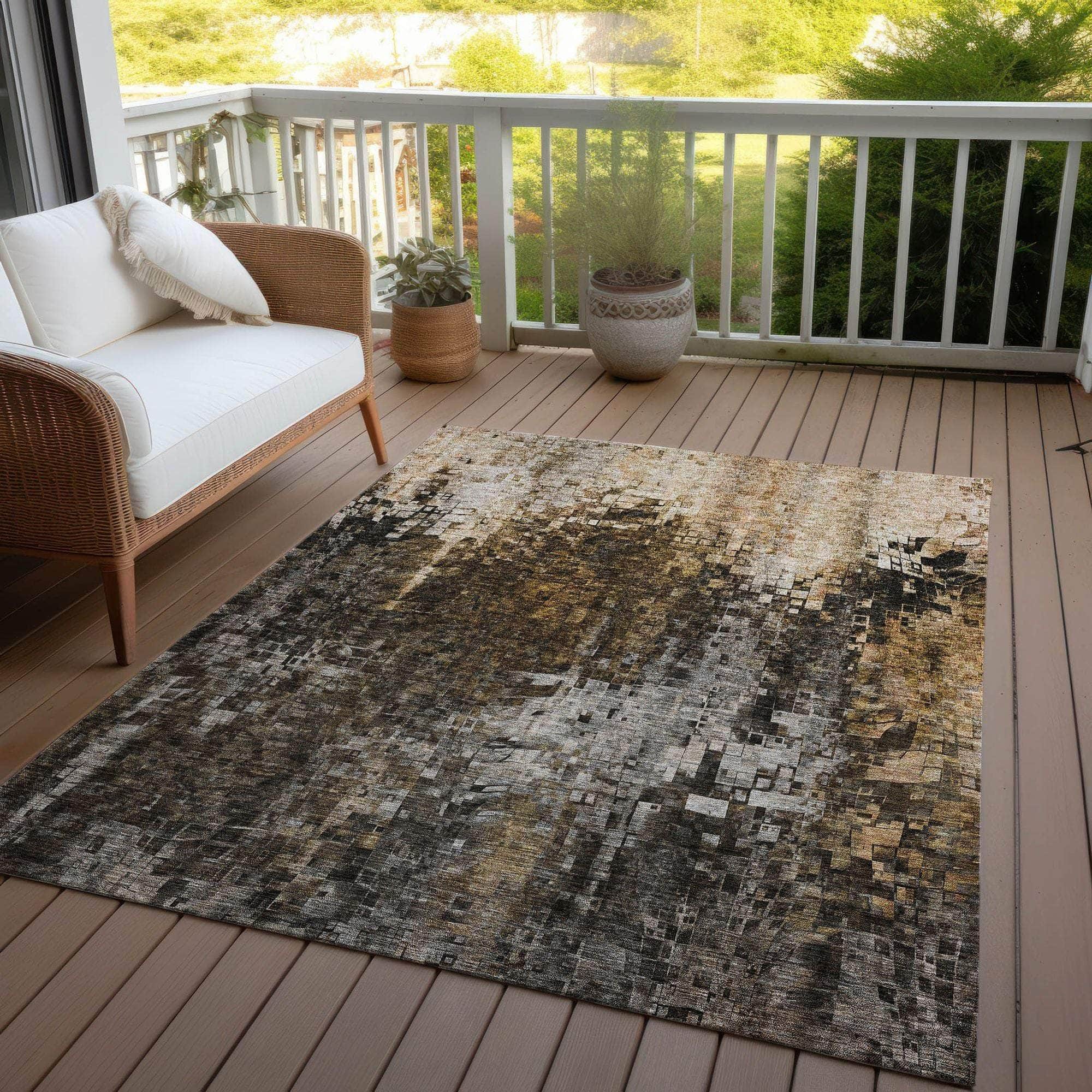 Machine Made ACN581 Brown Rugs