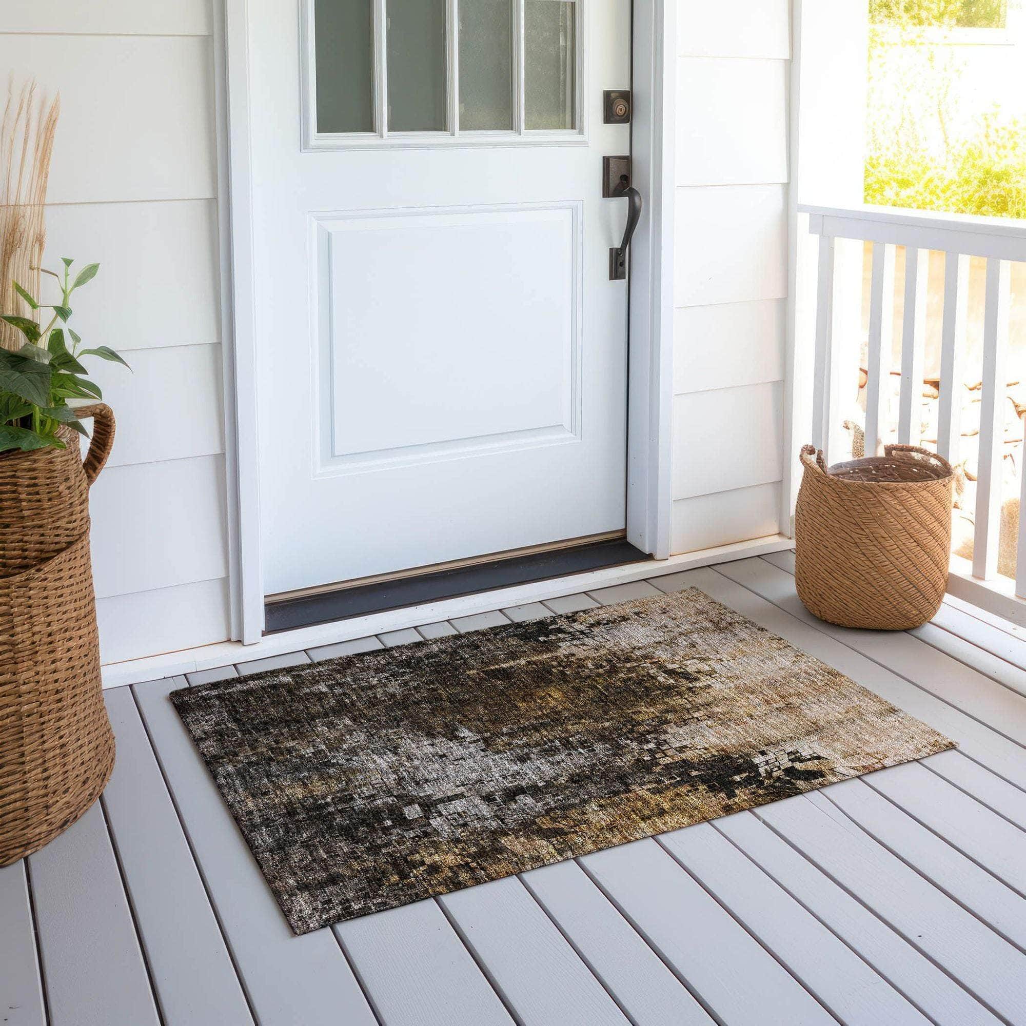 Machine Made ACN581 Brown Rugs