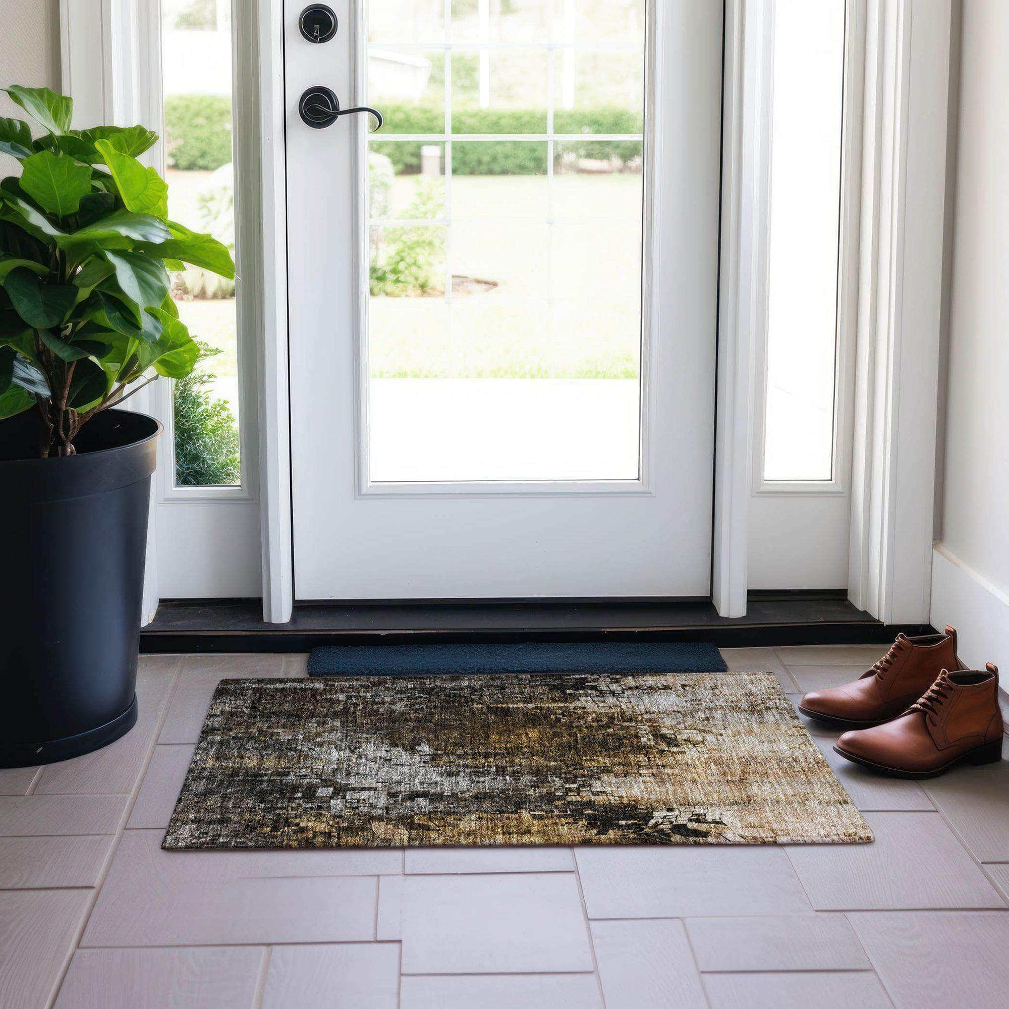 Machine Made ACN581 Brown Rugs