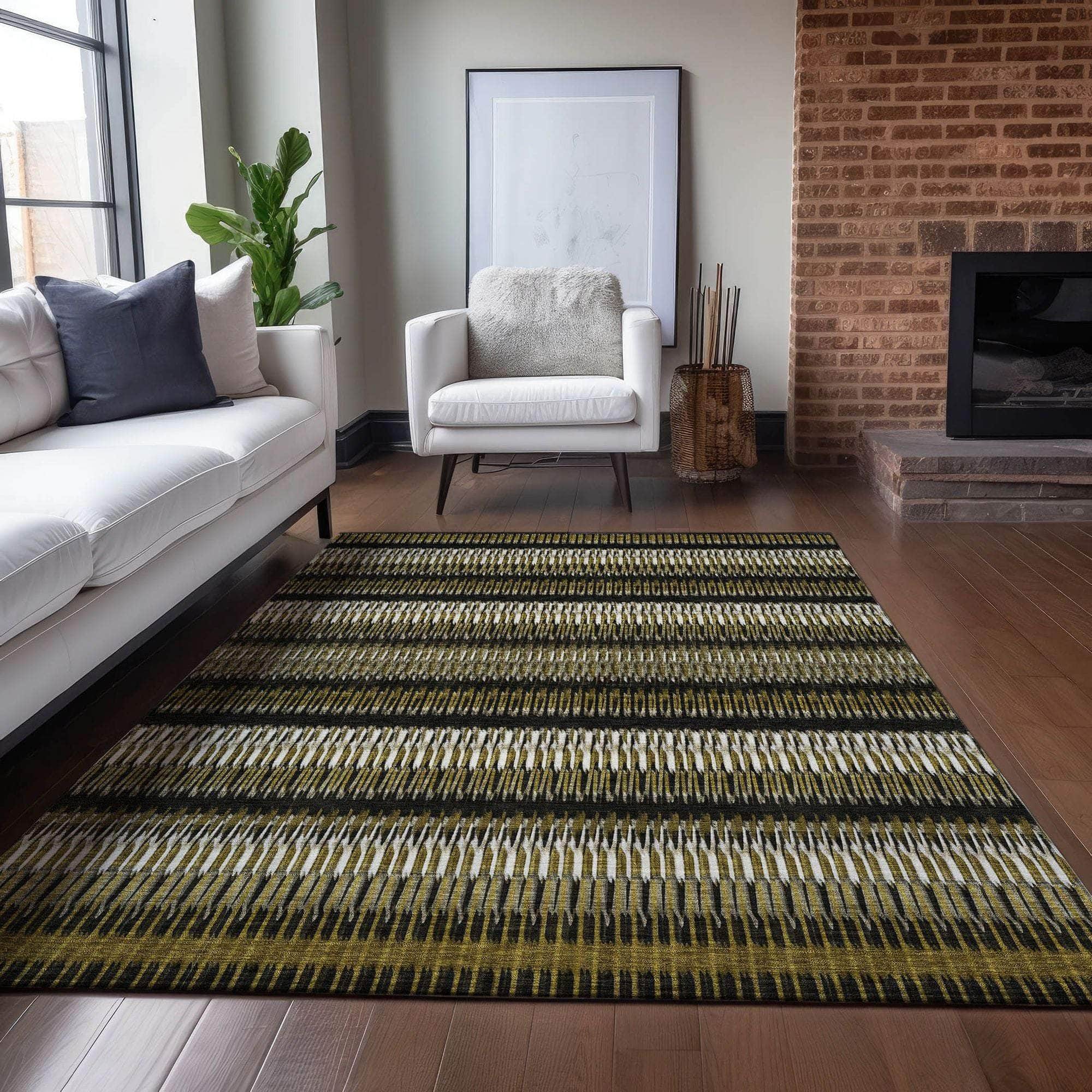 Machine Made ACN589 Brown Rugs