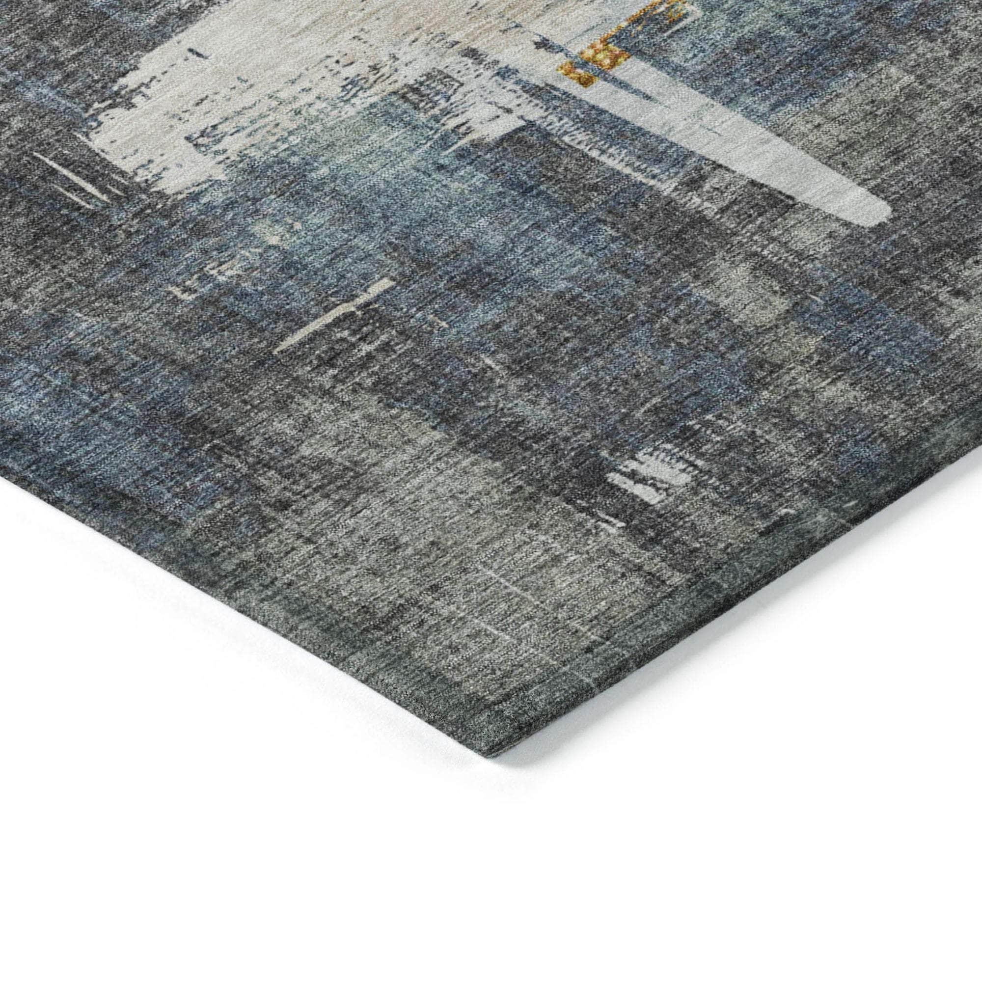 Machine Made ACN624 Charcoal Gray Rugs