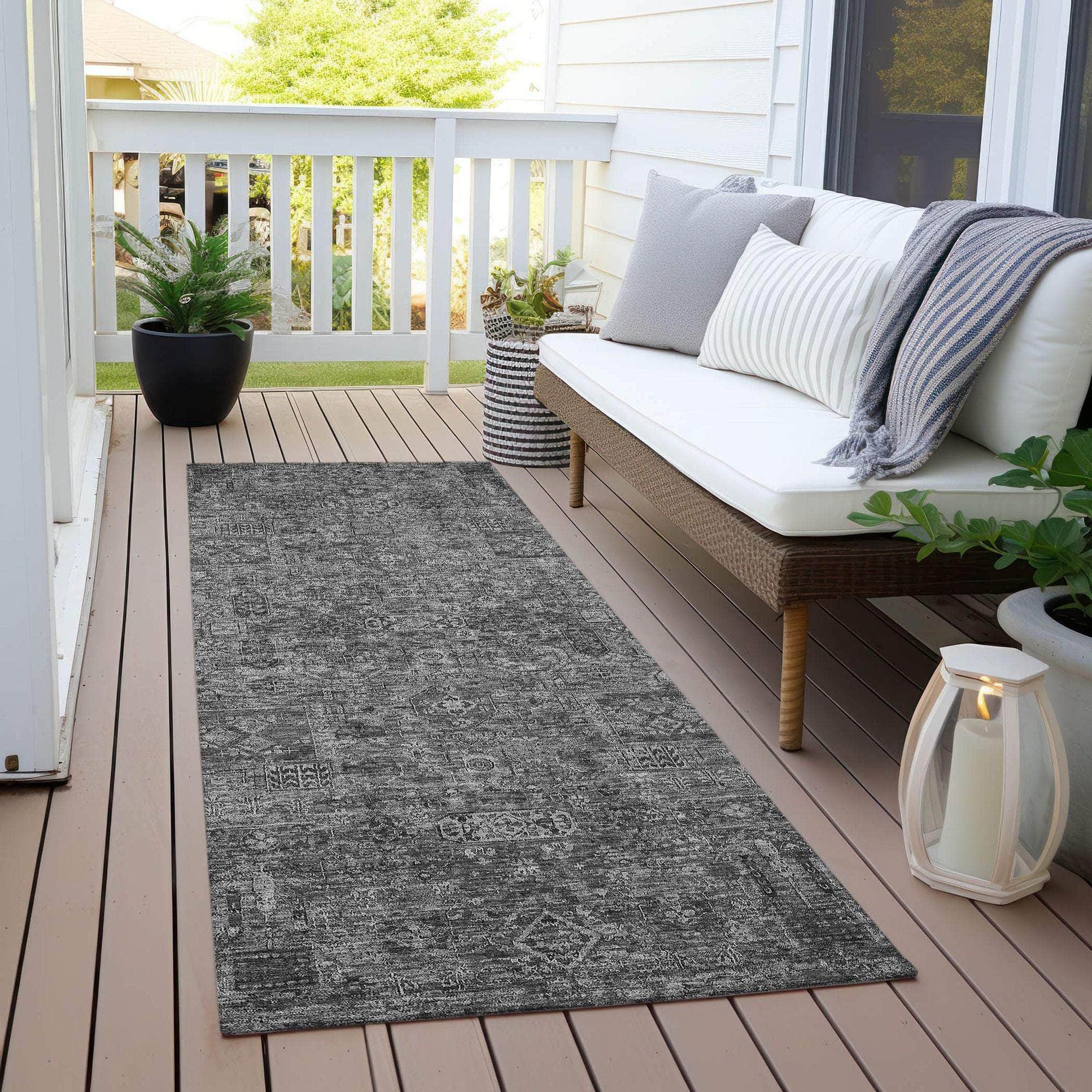 Machine Made ACN611 Charcoal Gray Rugs