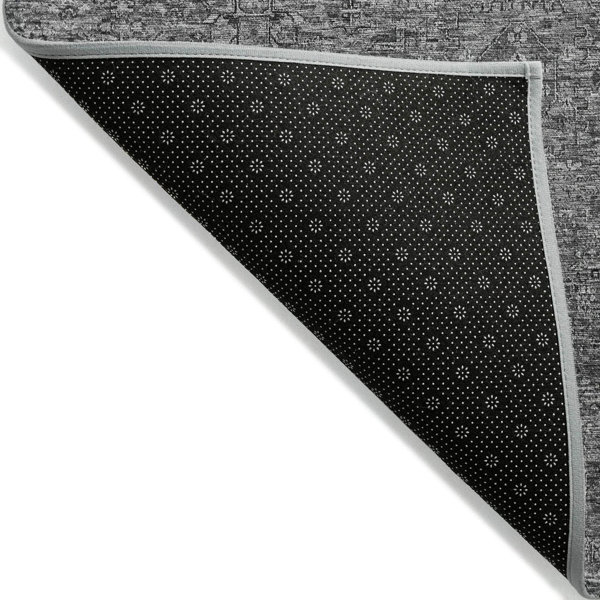 Machine Made ACN611 Charcoal Gray Rugs