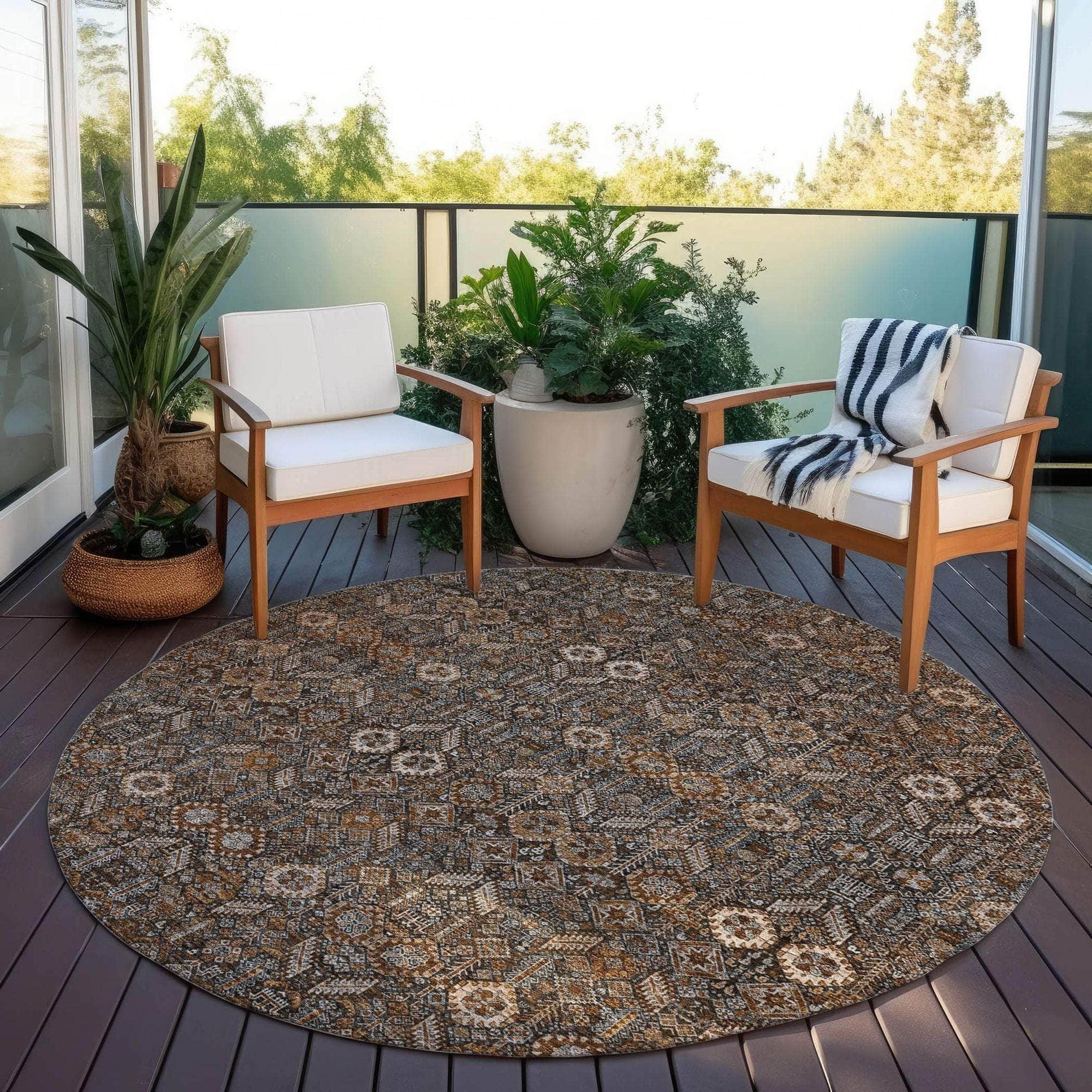 Machine Made ACN574 Chocolate Brown Rugs