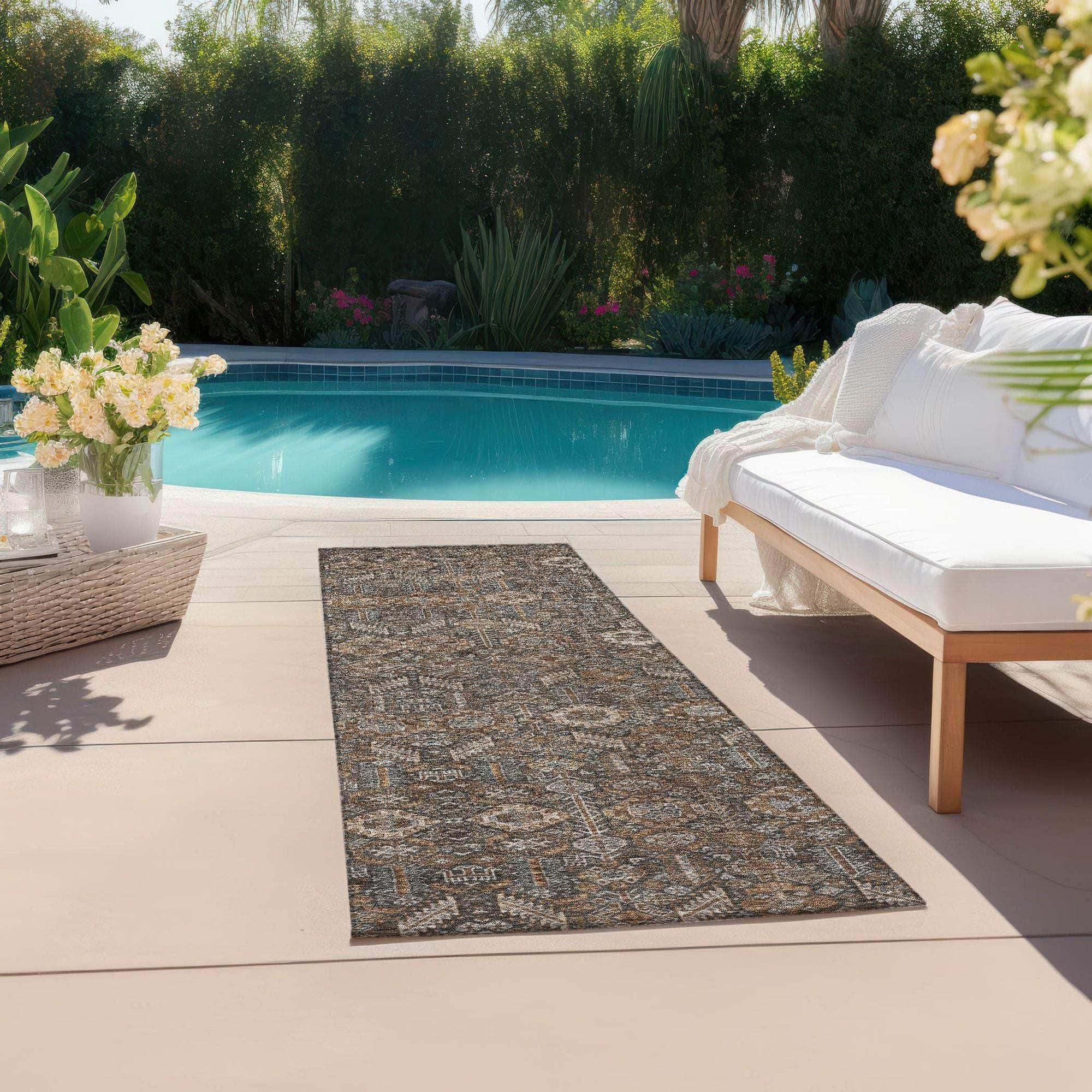 Machine Made ACN574 Chocolate Brown Rugs