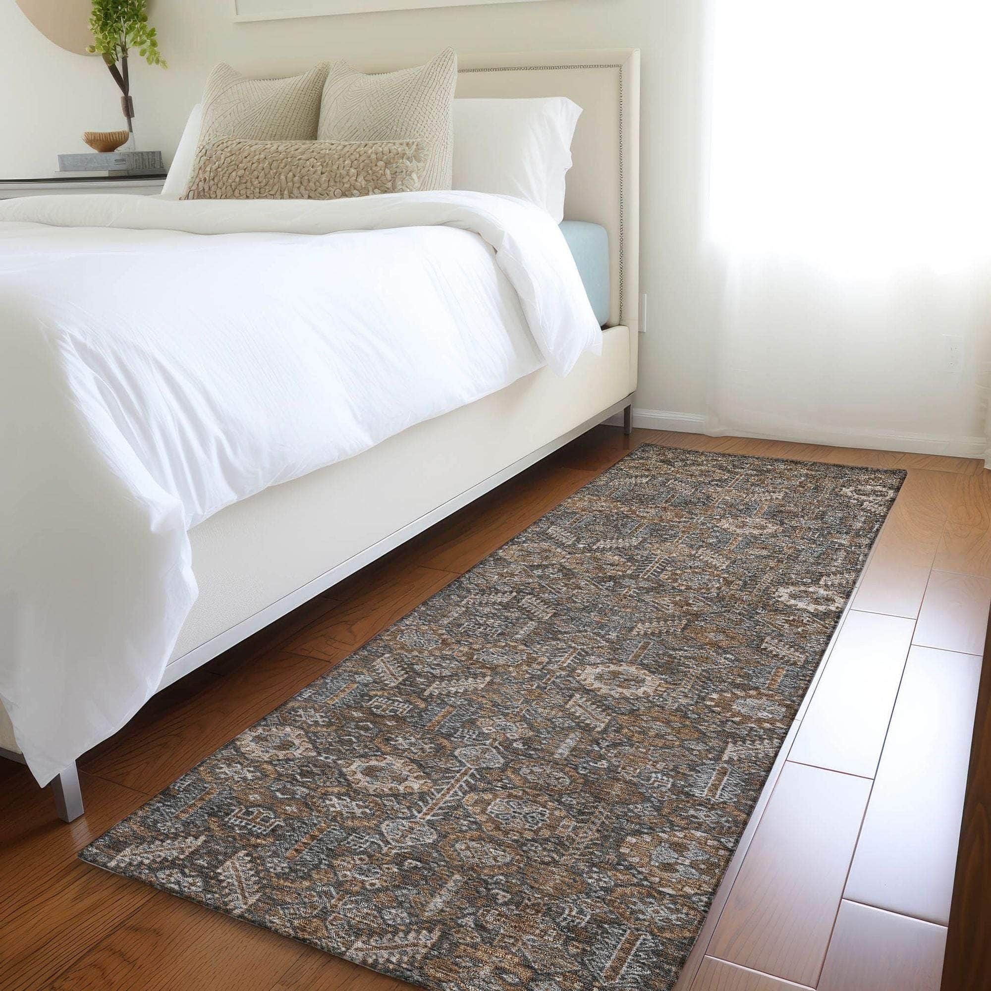 Machine Made ACN574 Chocolate Brown Rugs