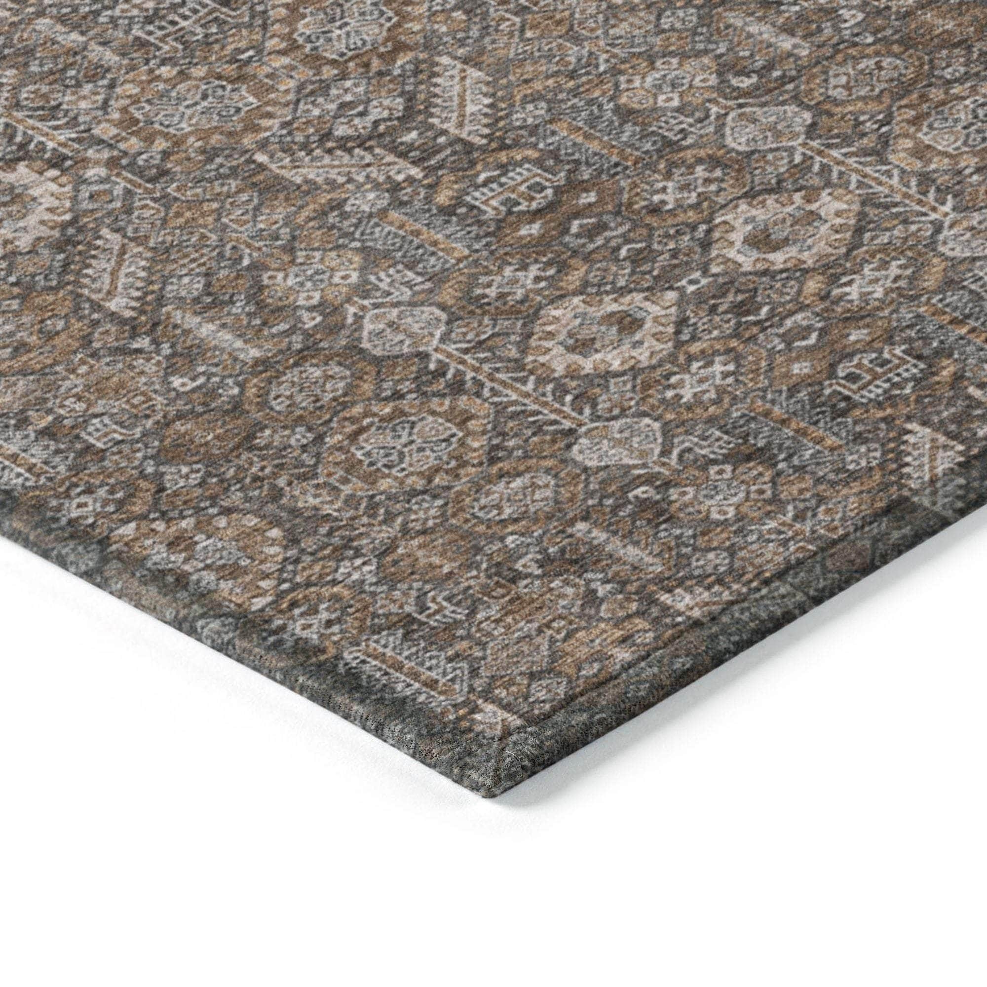 Machine Made ACN574 Chocolate Brown Rugs