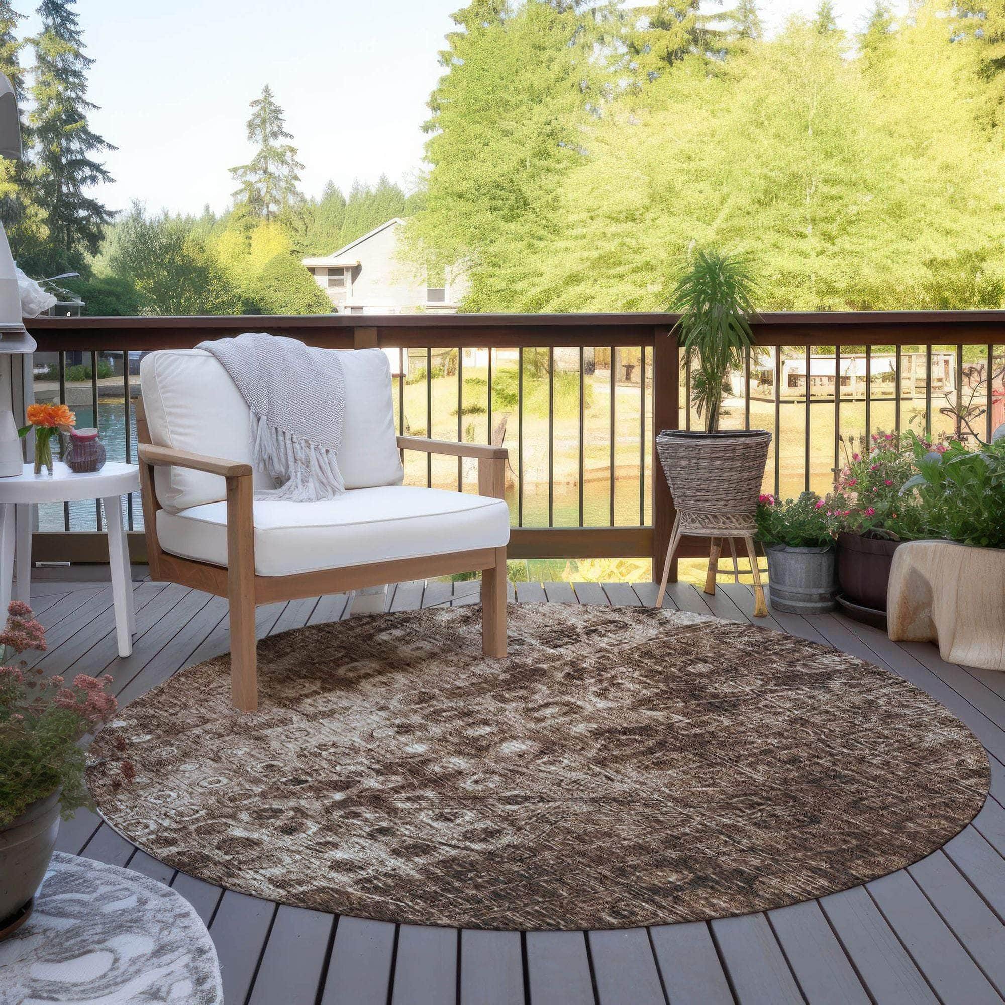 Machine Made ACN577 Chocolate Brown Rugs