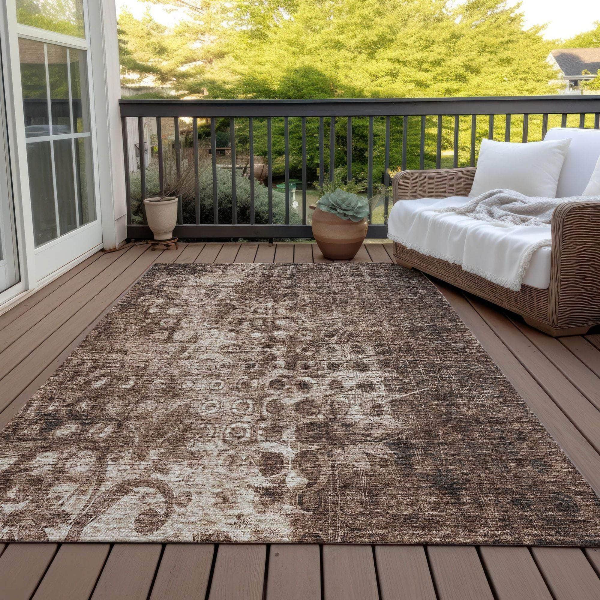 Machine Made ACN577 Chocolate Brown Rugs