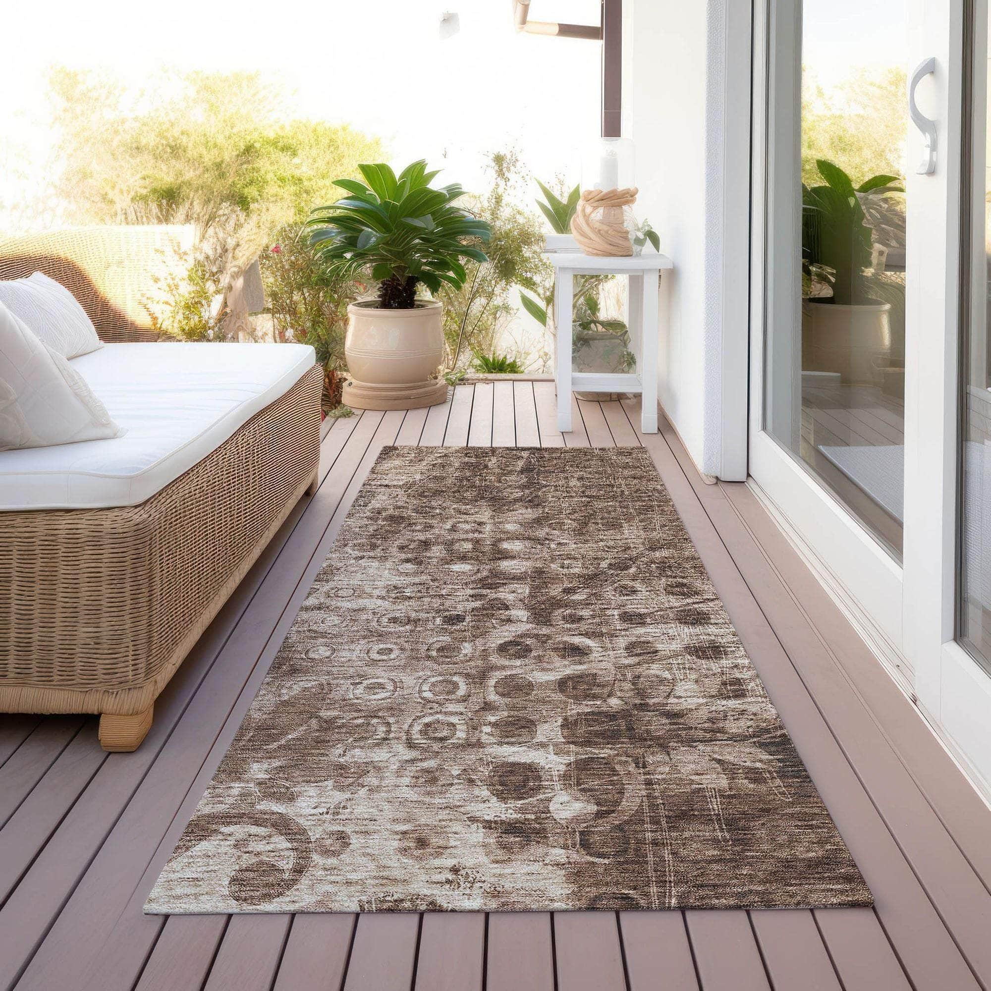 Machine Made ACN577 Chocolate Brown Rugs