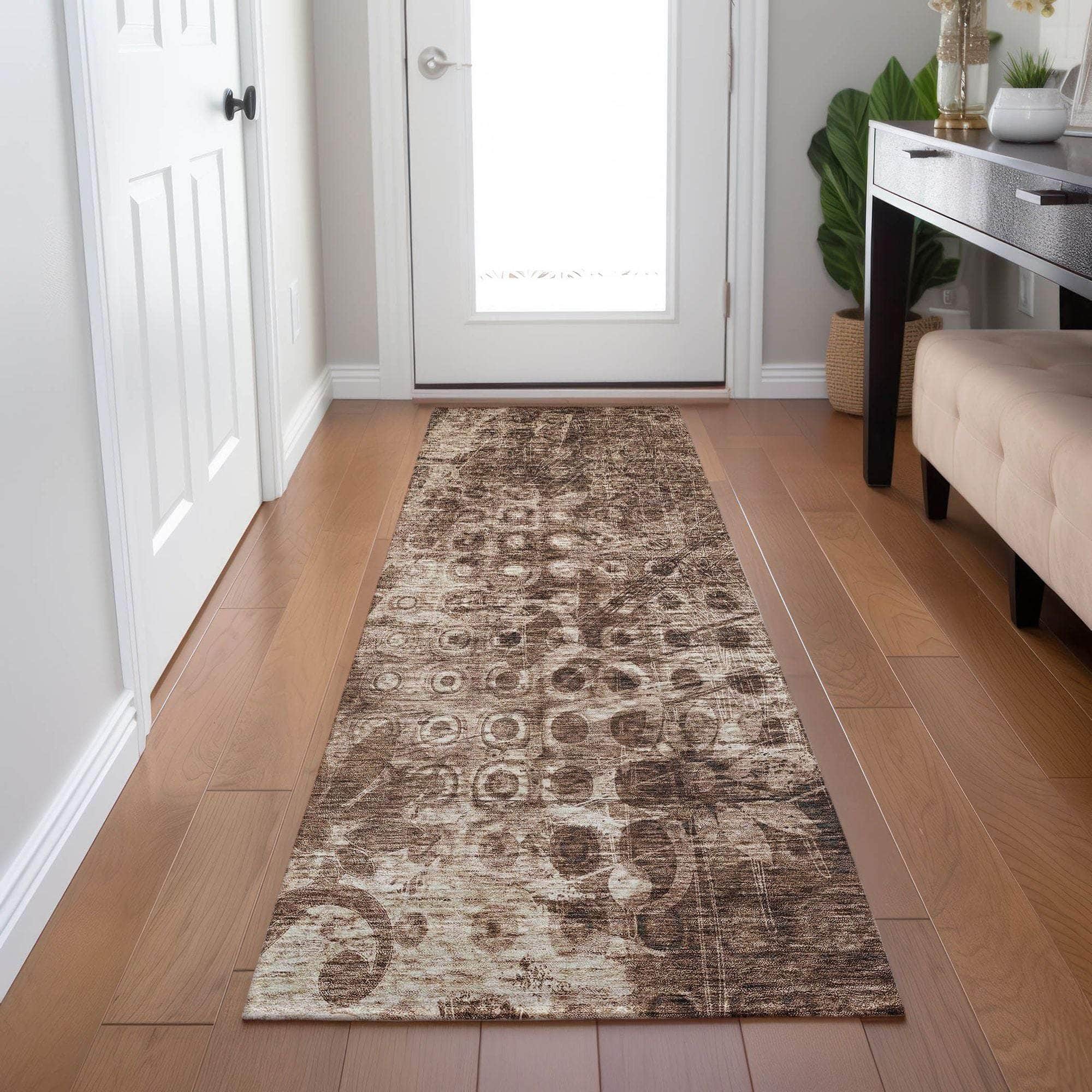 Machine Made ACN577 Chocolate Brown Rugs