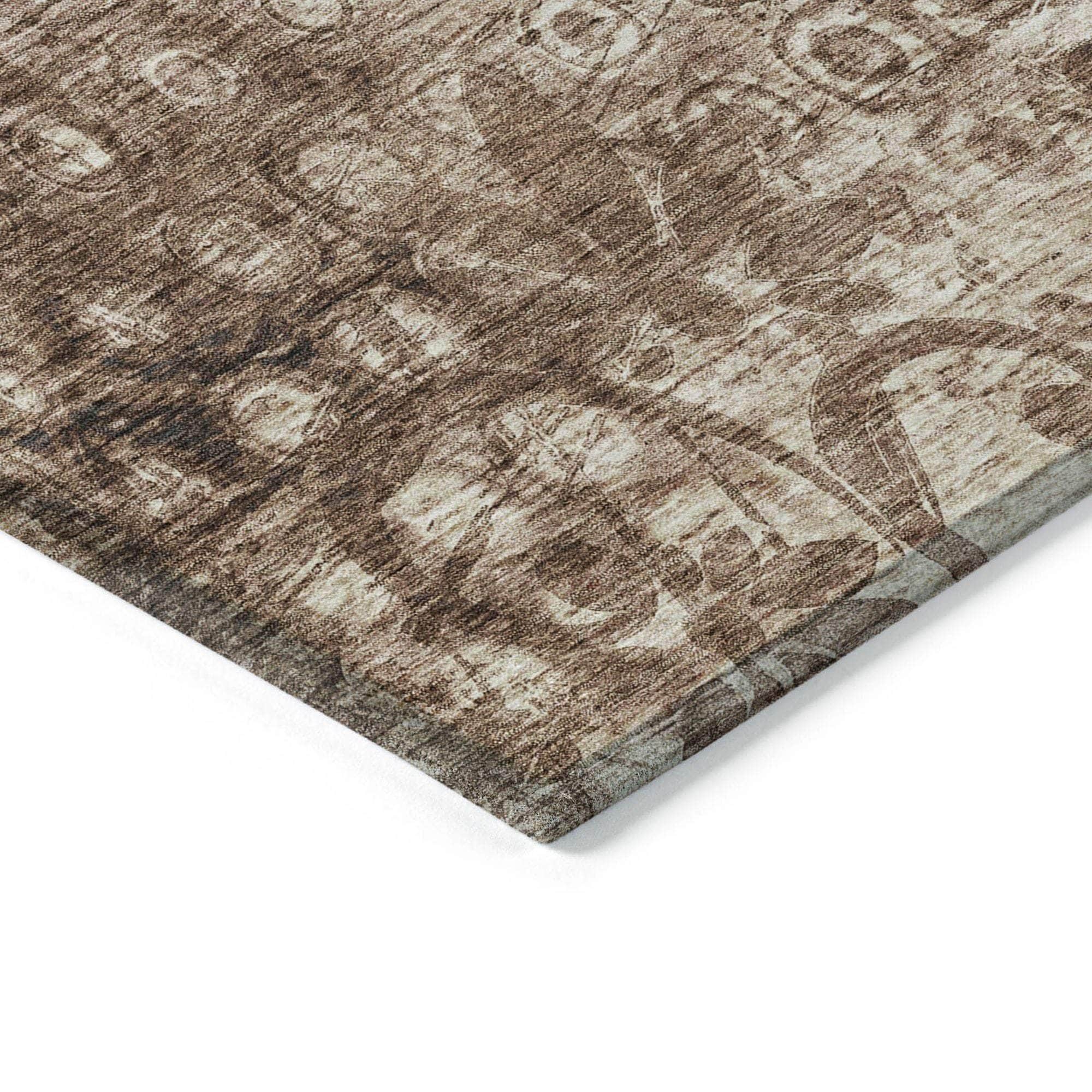 Machine Made ACN577 Chocolate Brown Rugs