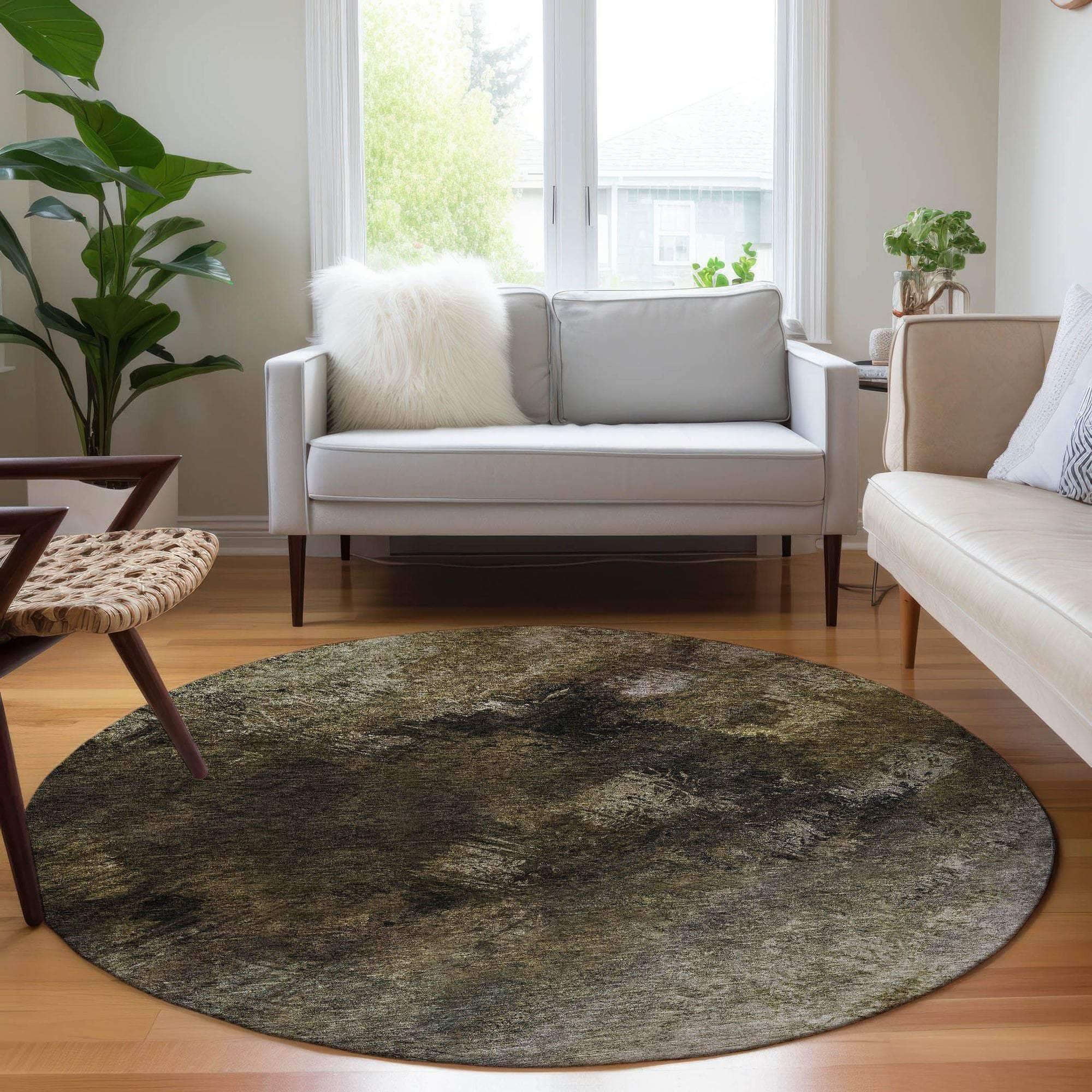 Machine Made ACN590 Chocolate Brown Rugs