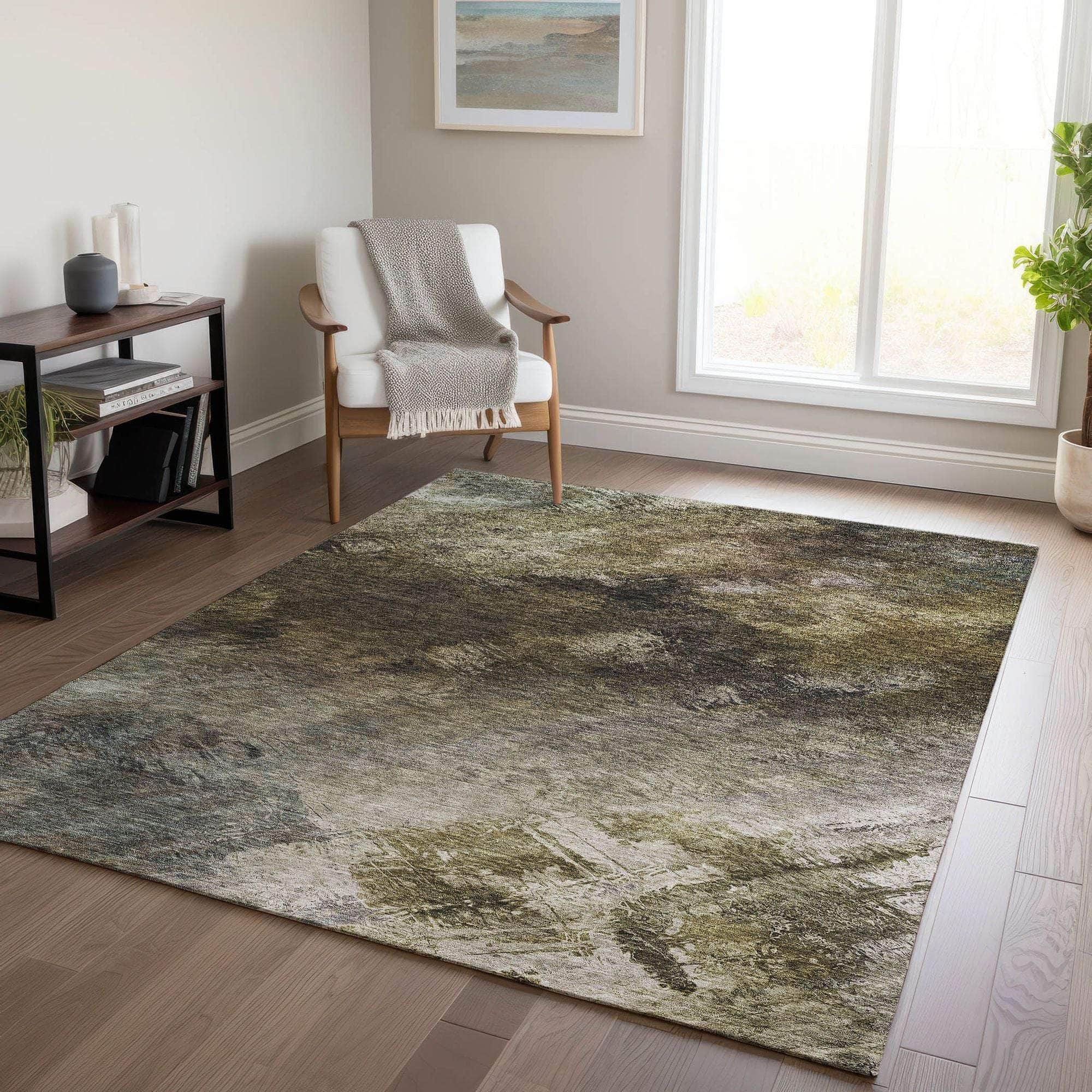 Machine Made ACN590 Chocolate Brown Rugs