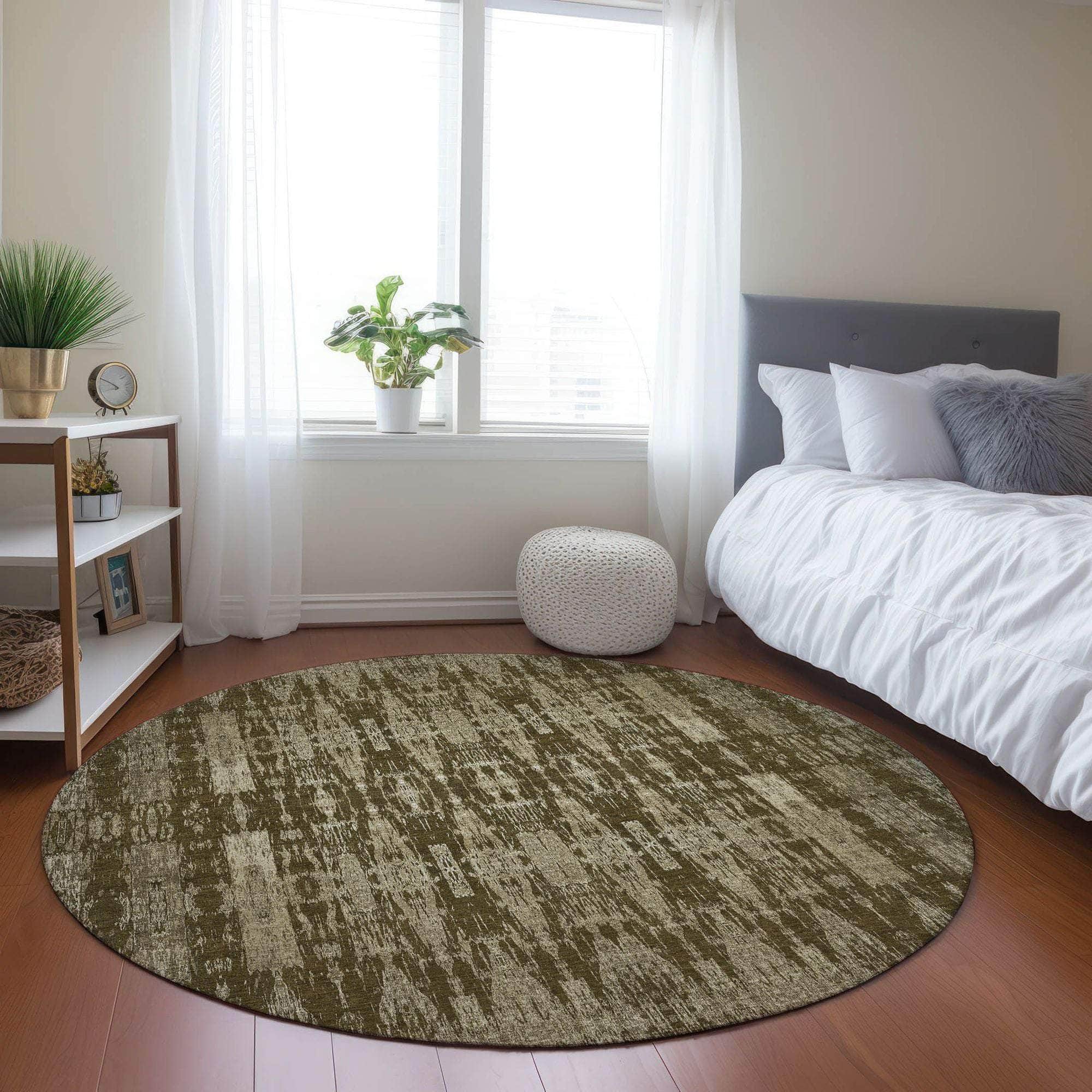 Machine Made ACN580 Chocolate Brown Rugs