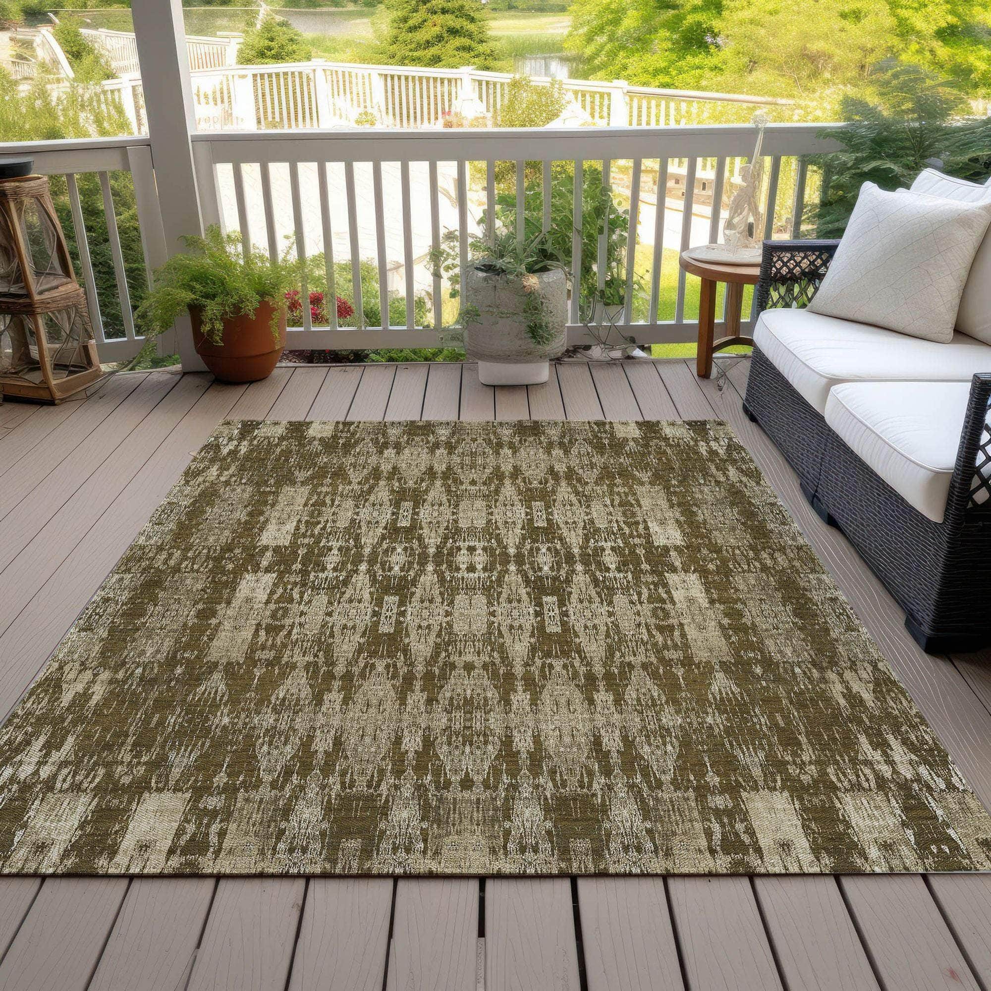 Machine Made ACN580 Chocolate Brown Rugs