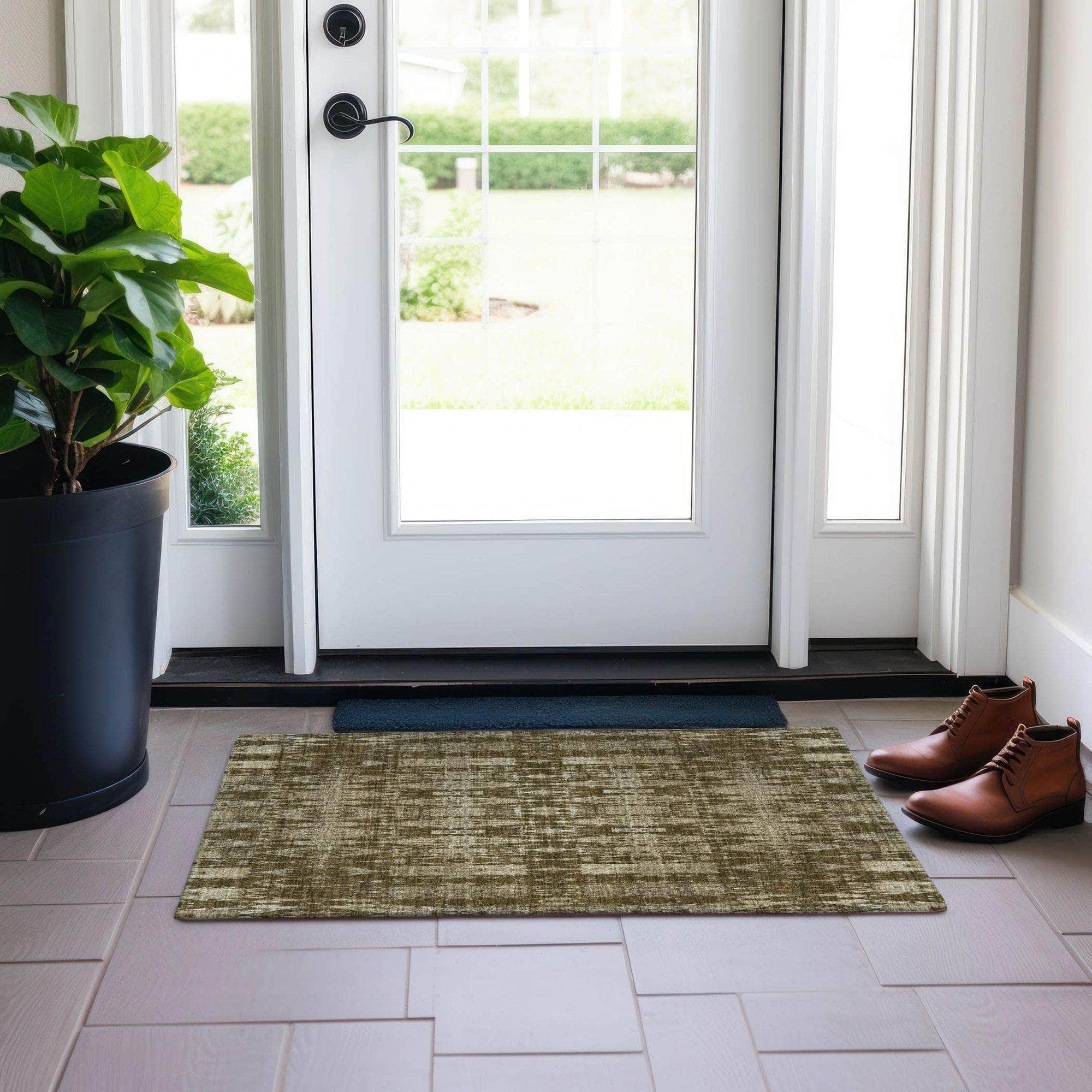 Machine Made ACN580 Chocolate Brown Rugs