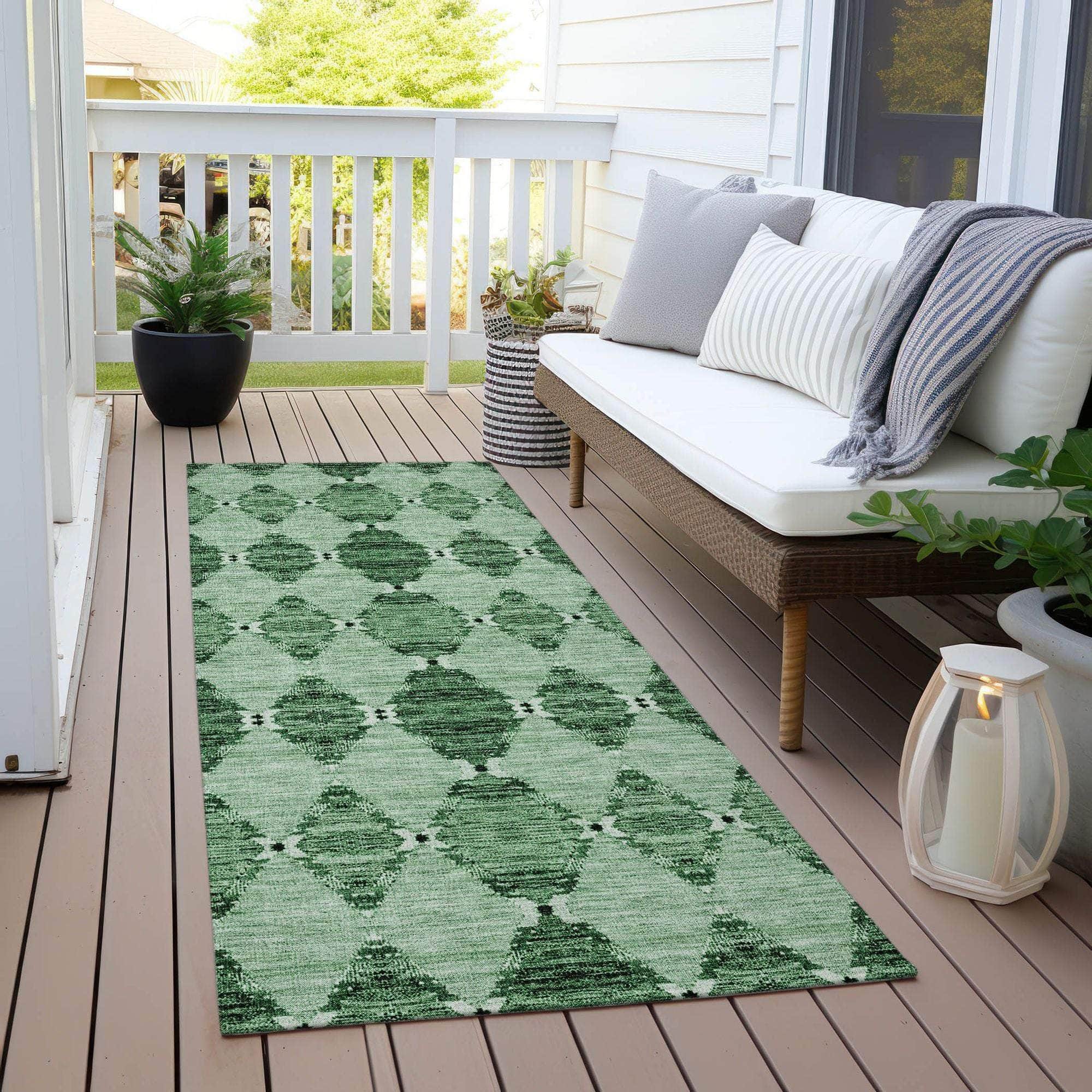 Machine Made ACN610 Emerald Green Rugs
