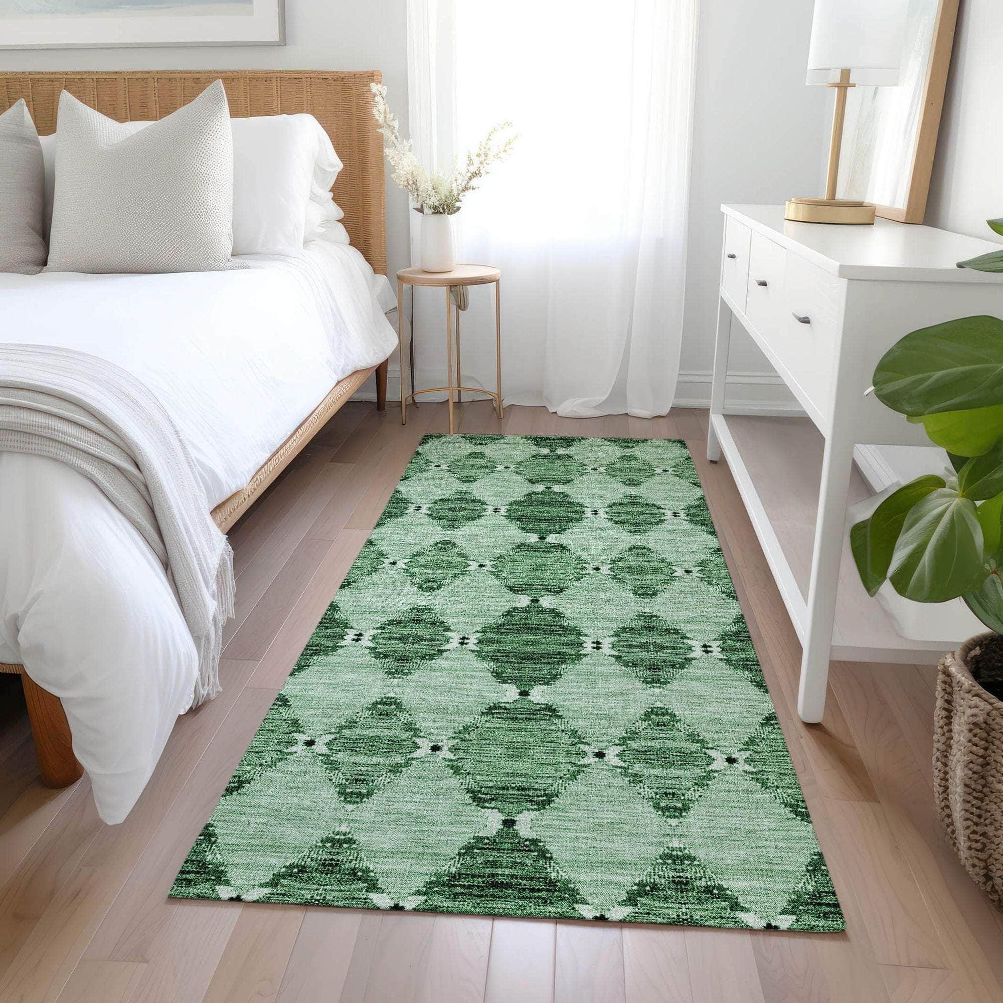 Machine Made ACN610 Emerald Green Rugs
