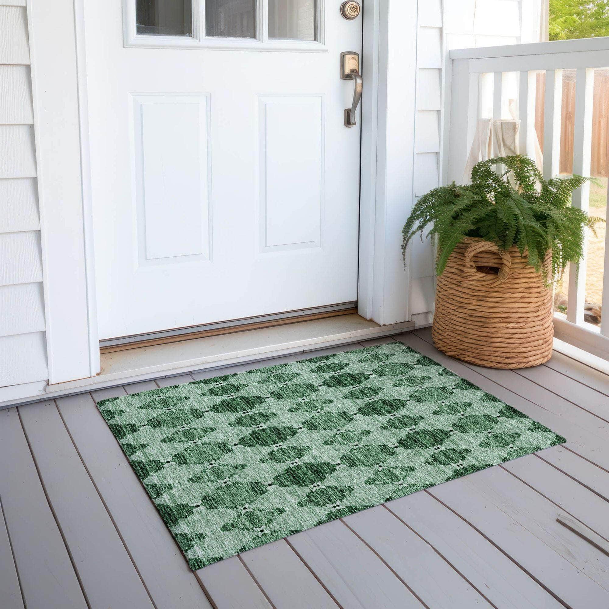 Machine Made ACN610 Emerald Green Rugs