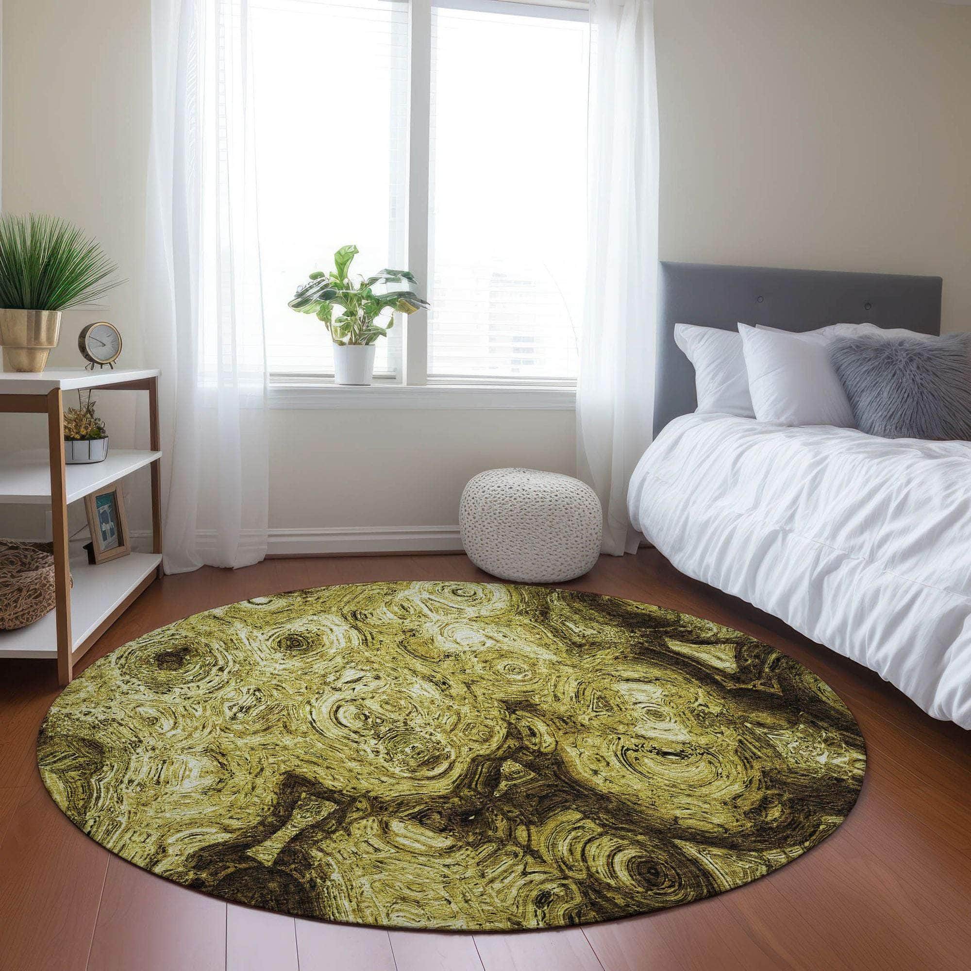 Machine Made ACN579 Gold Rugs