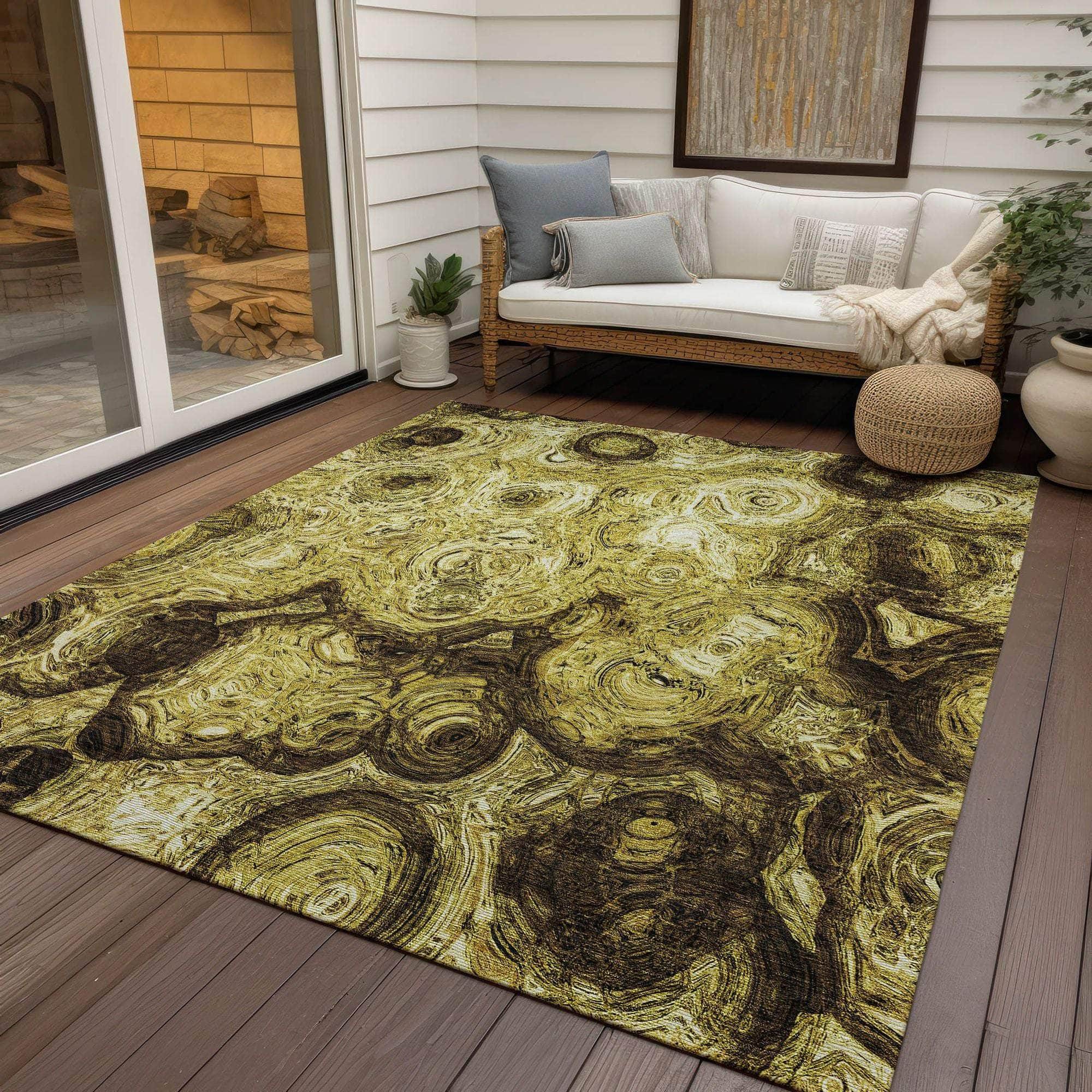 Machine Made ACN579 Gold Rugs