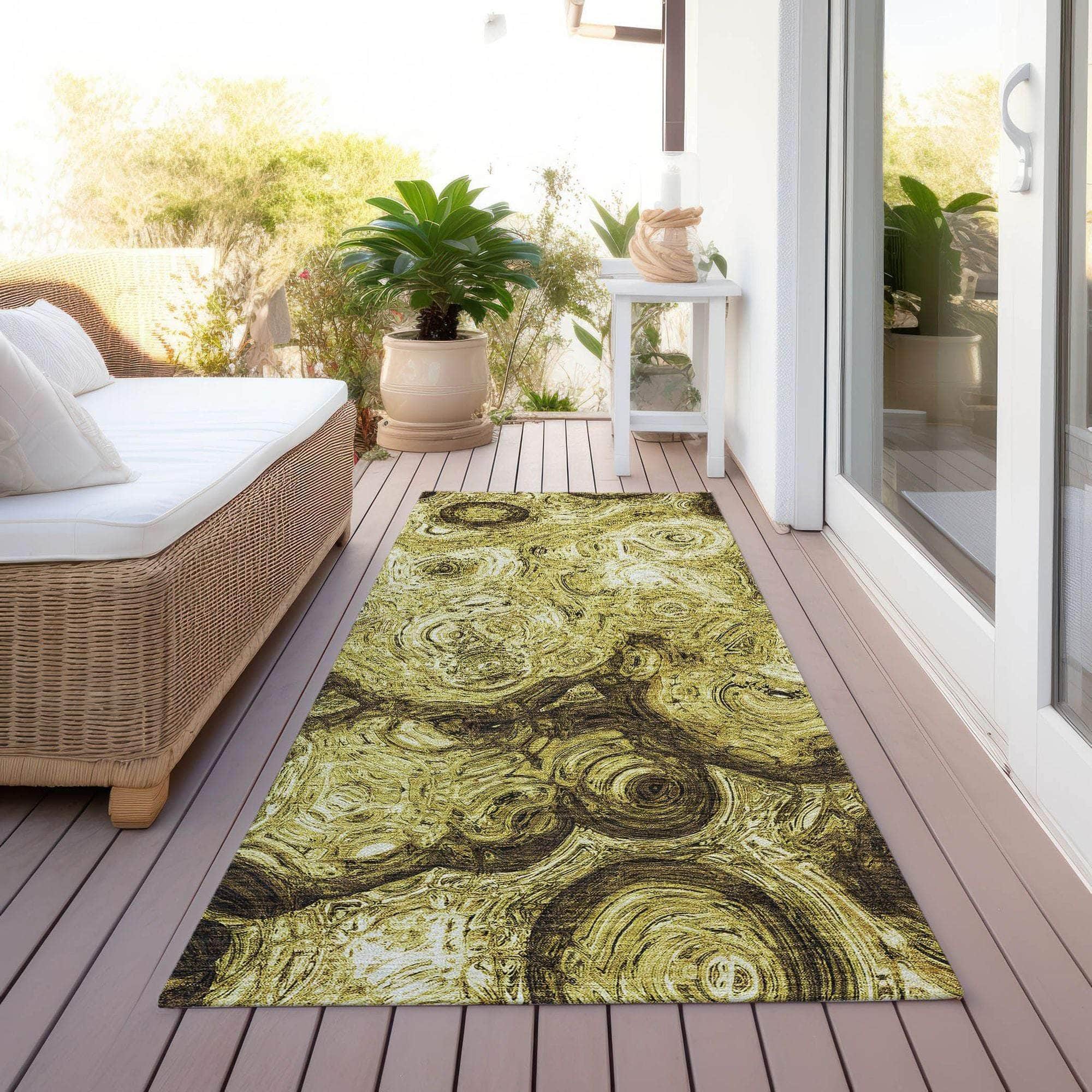 Machine Made ACN579 Gold Rugs