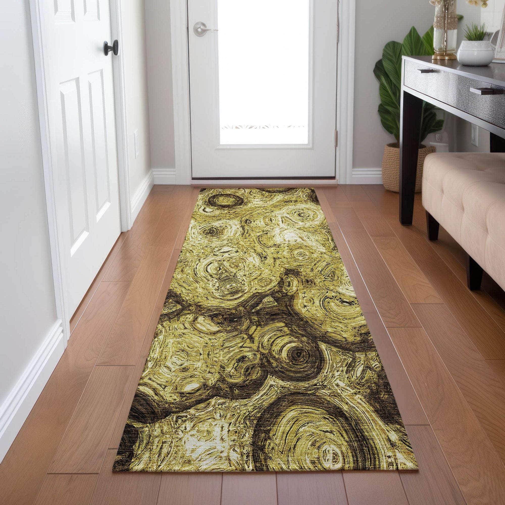Machine Made ACN579 Gold Rugs