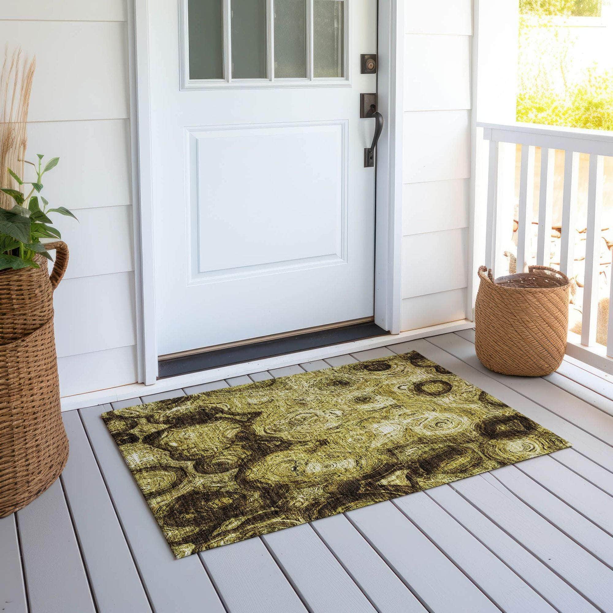 Machine Made ACN579 Gold Rugs