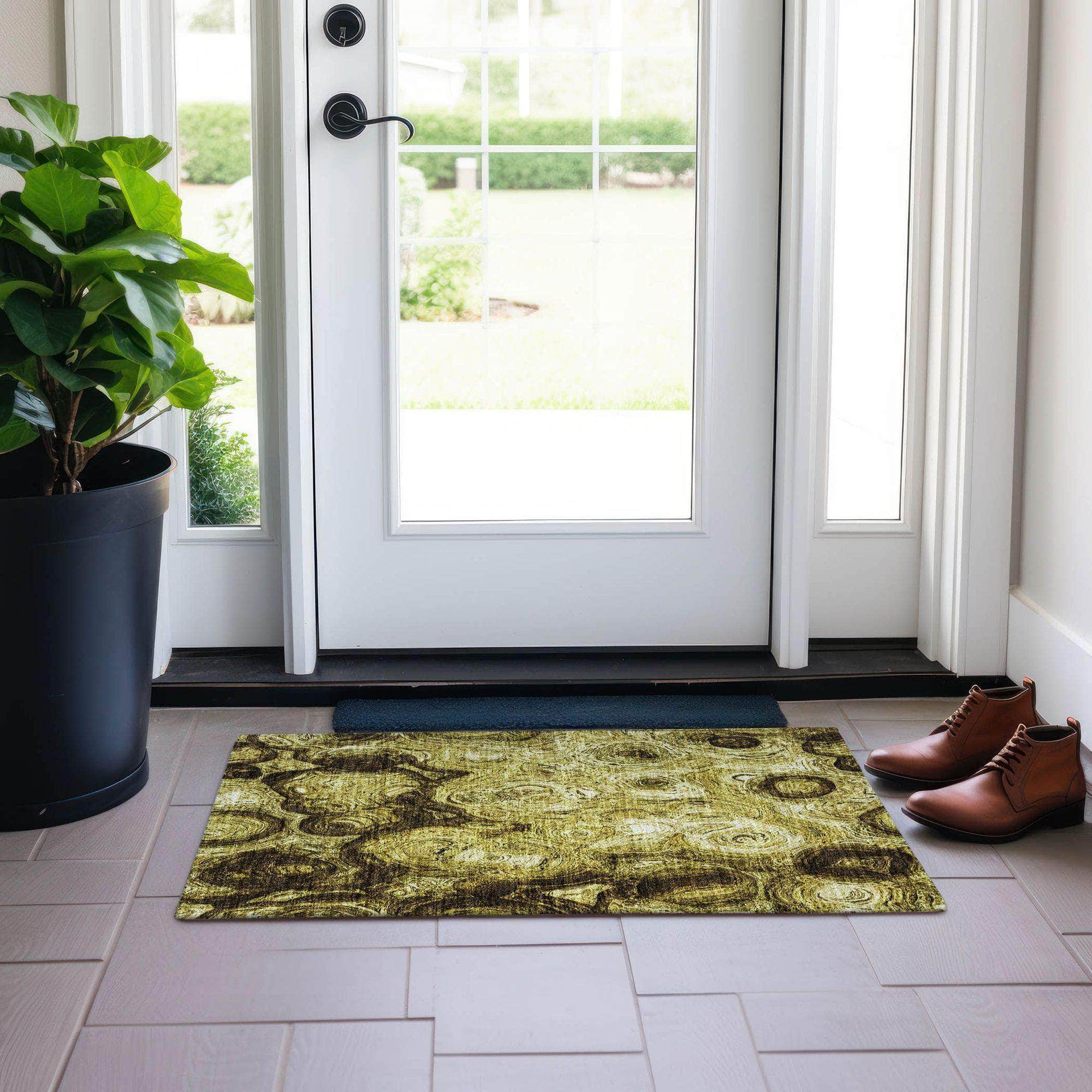 Machine Made ACN579 Gold Rugs