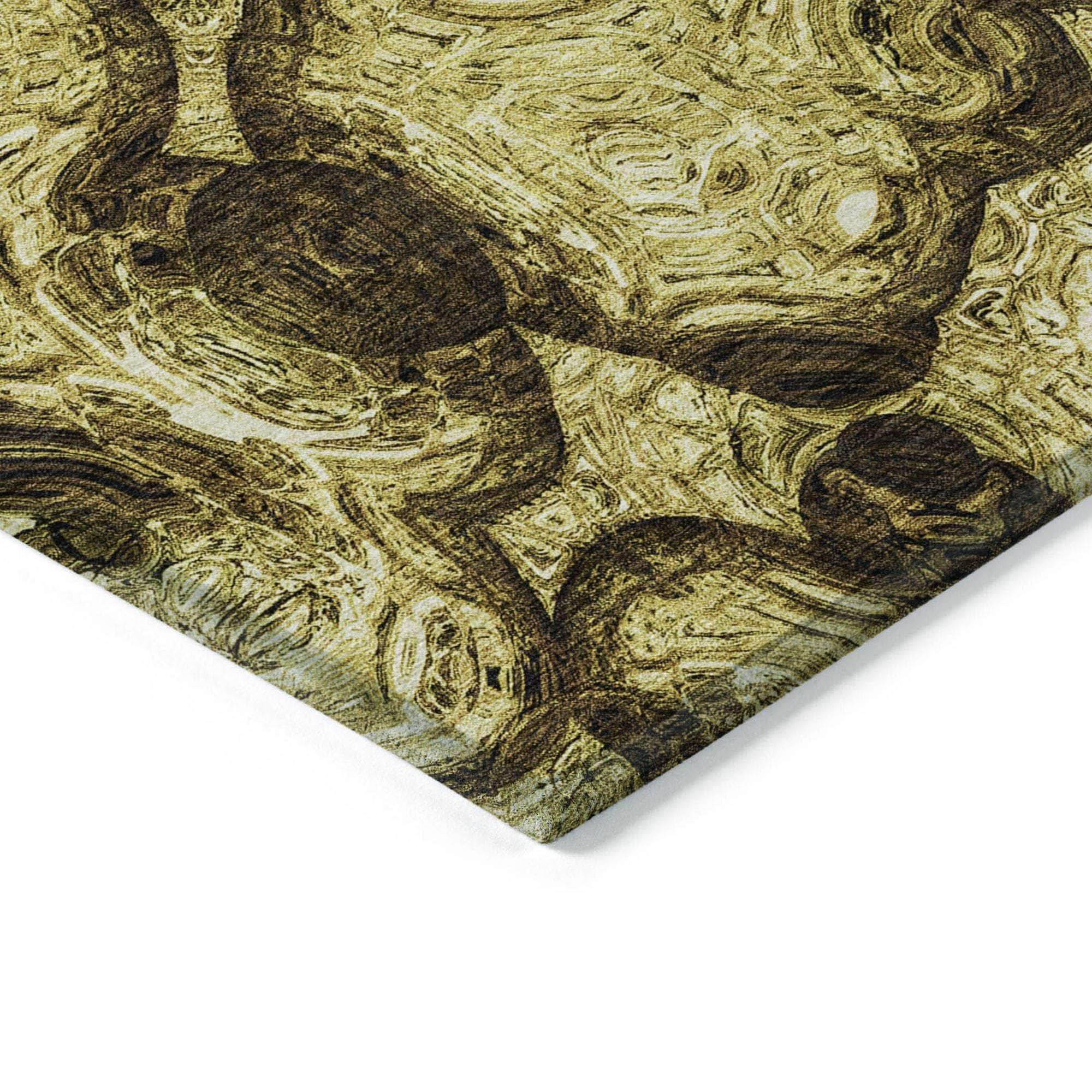 Machine Made ACN579 Gold Rugs