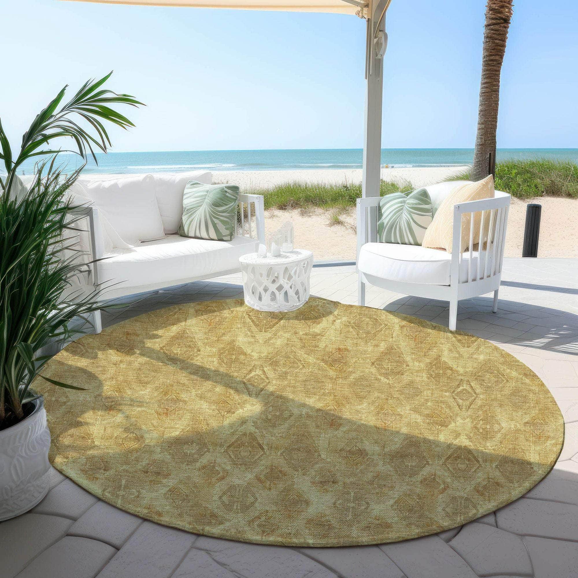 Machine Made ACN622 Gold Rugs