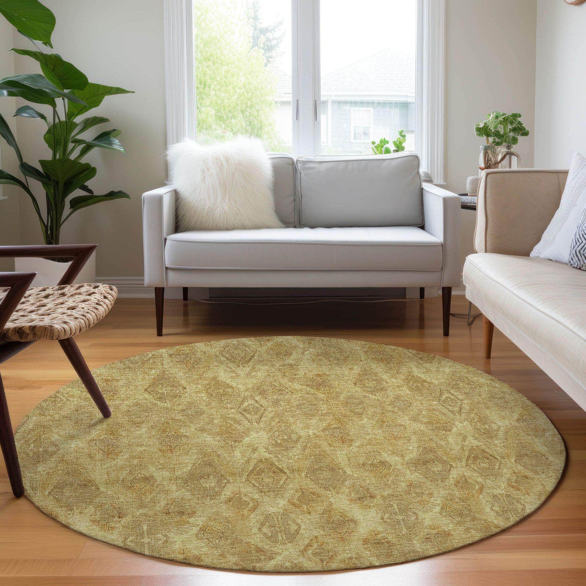 Machine Made ACN622 Gold Rugs