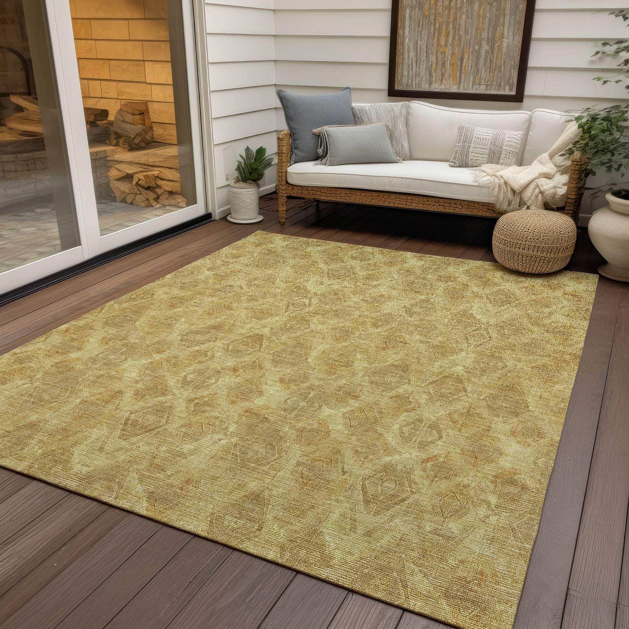 Machine Made ACN622 Gold Rugs