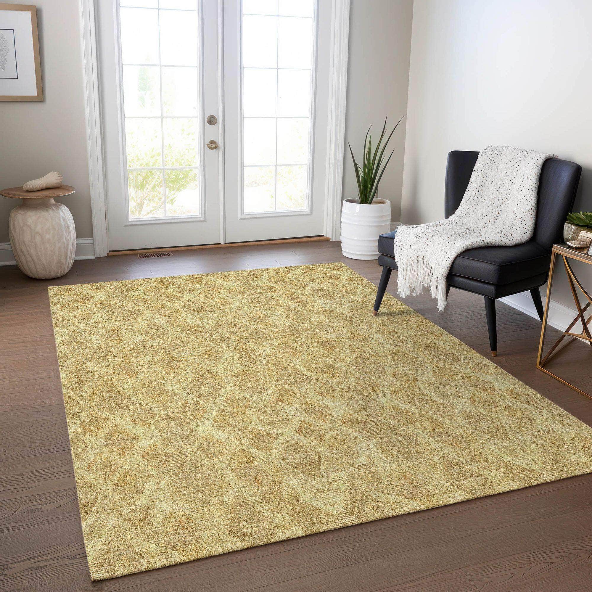 Machine Made ACN622 Gold Rugs