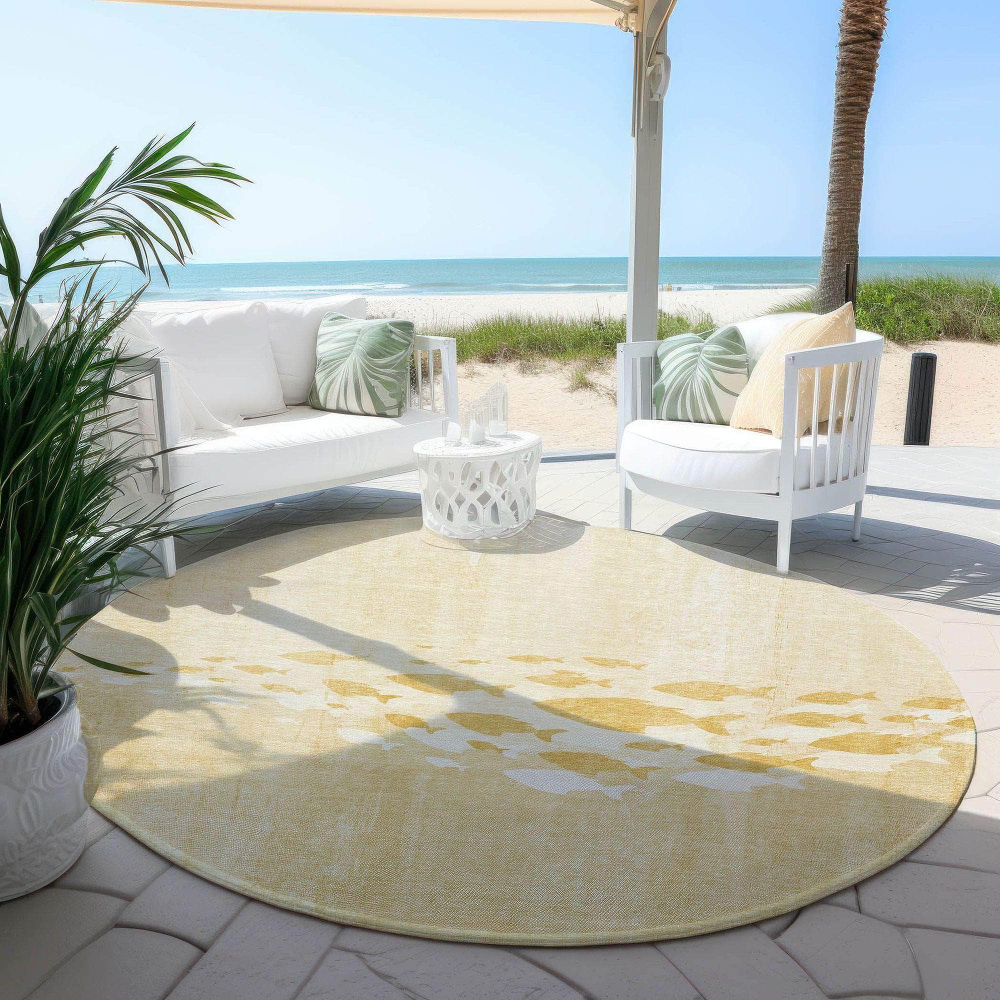 Machine Made ACN627 Gold Rugs