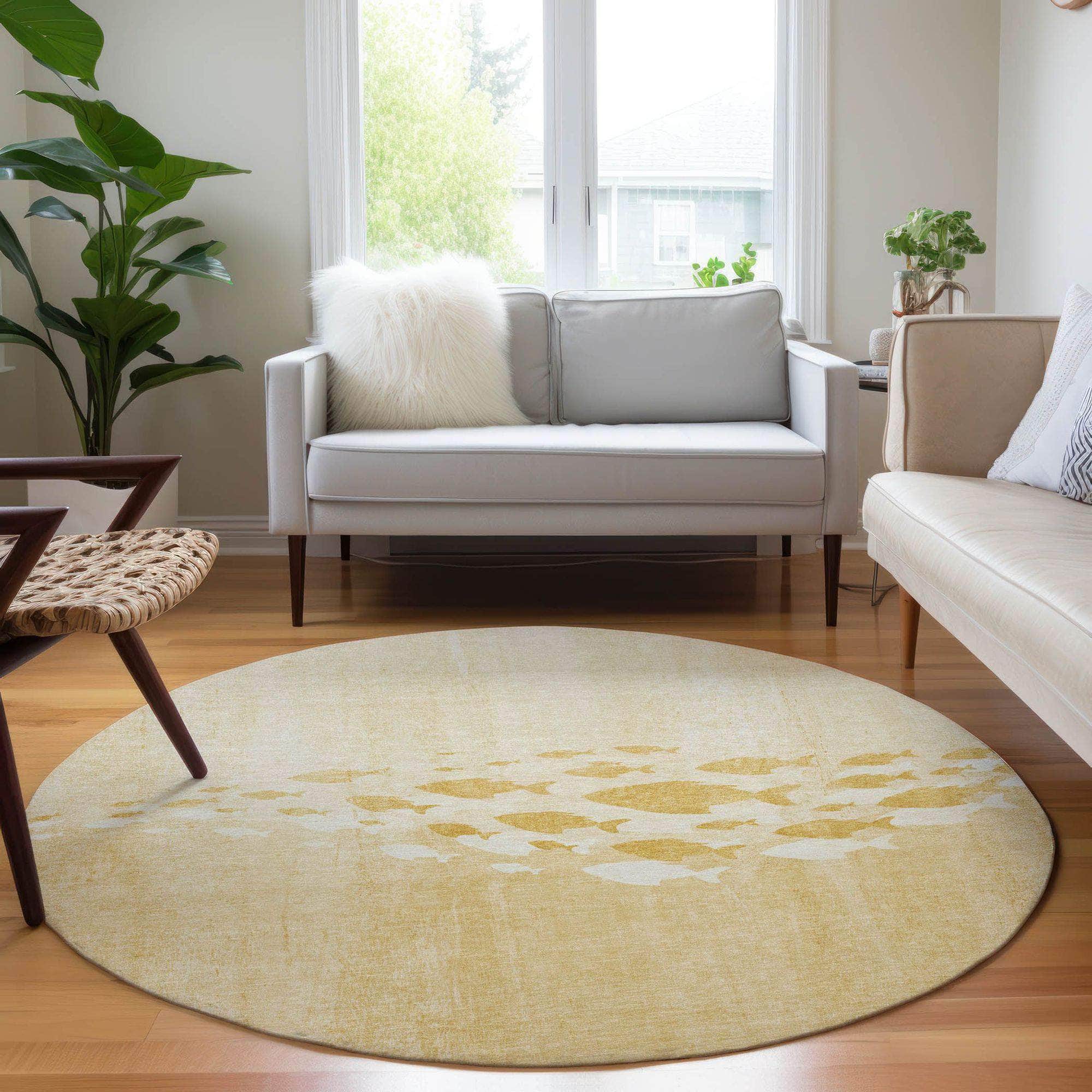Machine Made ACN627 Gold Rugs