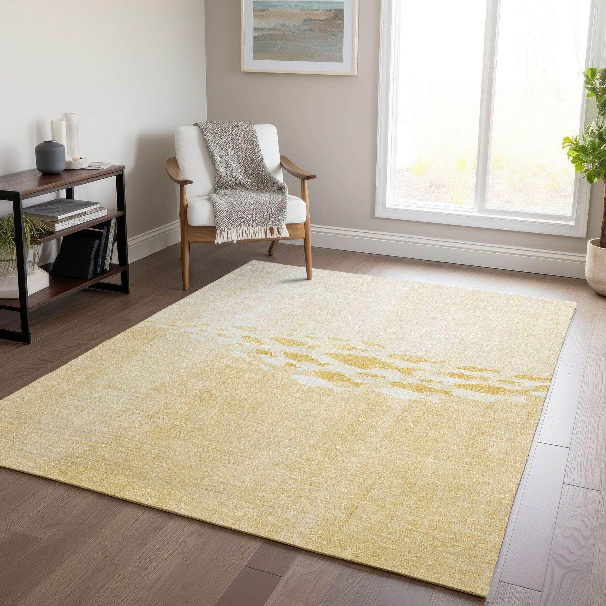 Machine Made ACN627 Gold Rugs