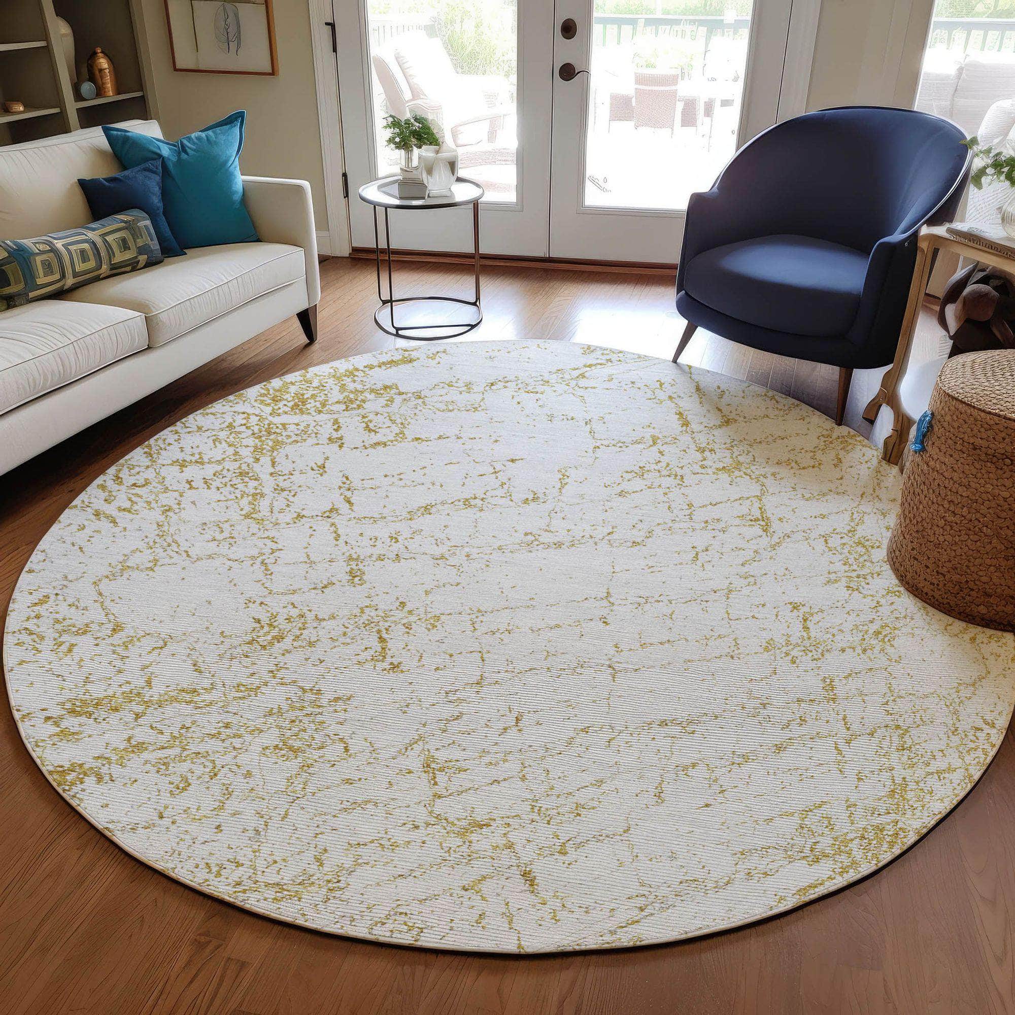 Machine Made ACN606 Gold Rugs