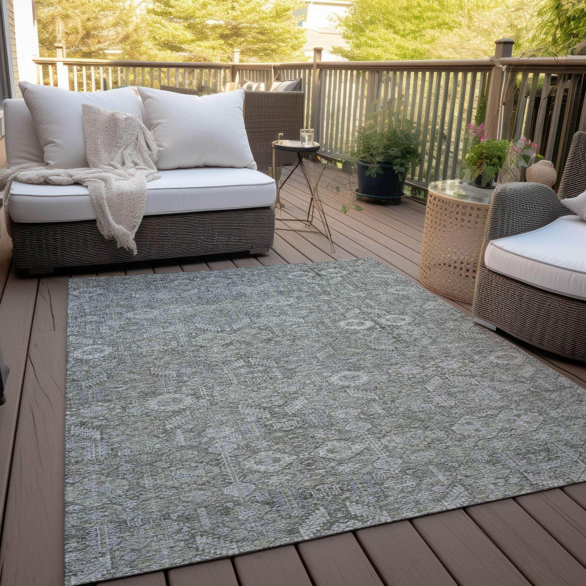 Machine Made ACN574 Gray Rugs