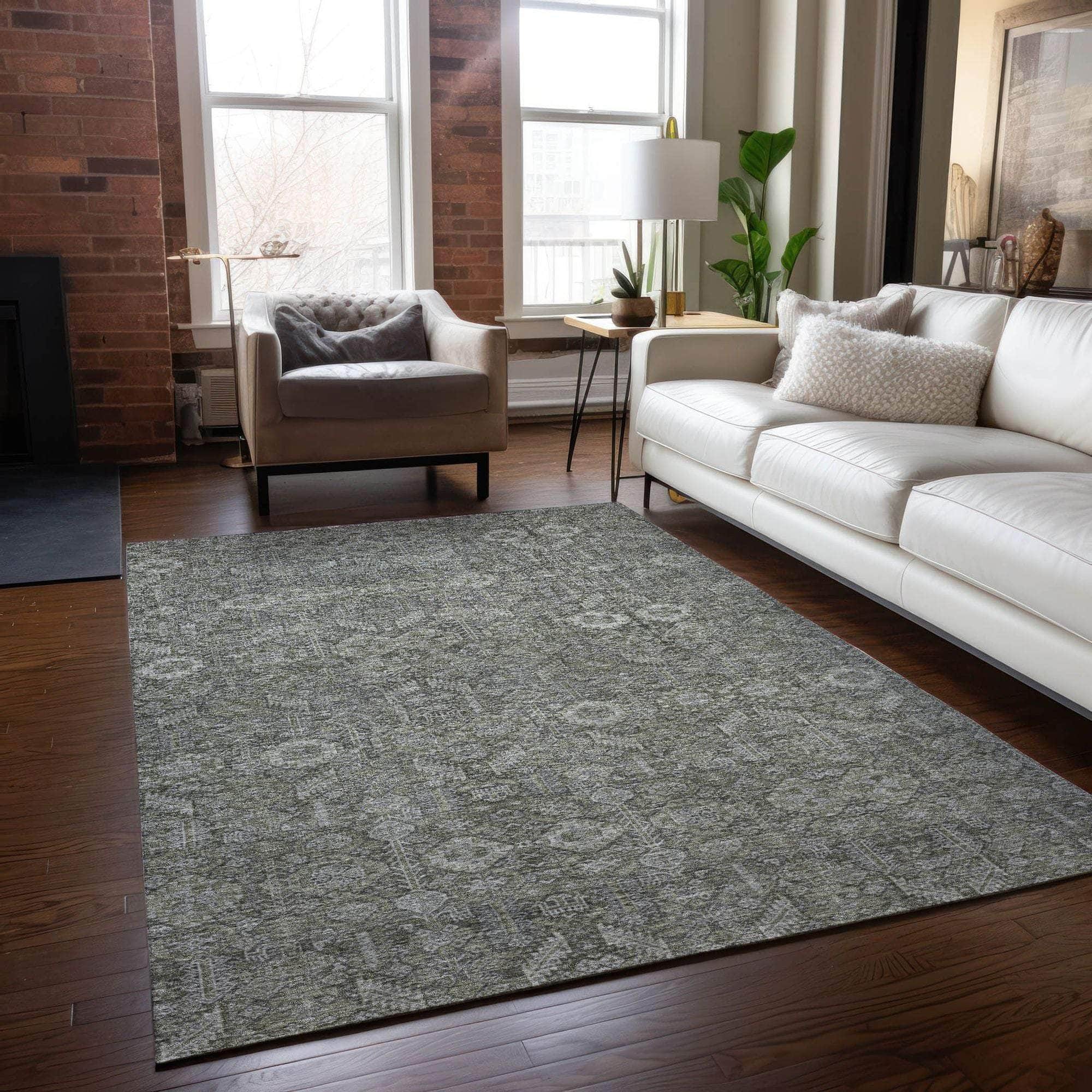 Machine Made ACN574 Gray Rugs