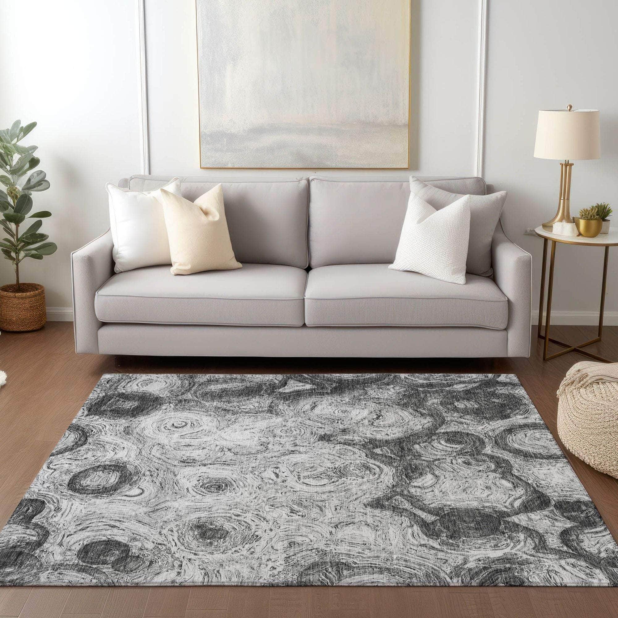 Machine Made ACN579 Gray Rugs