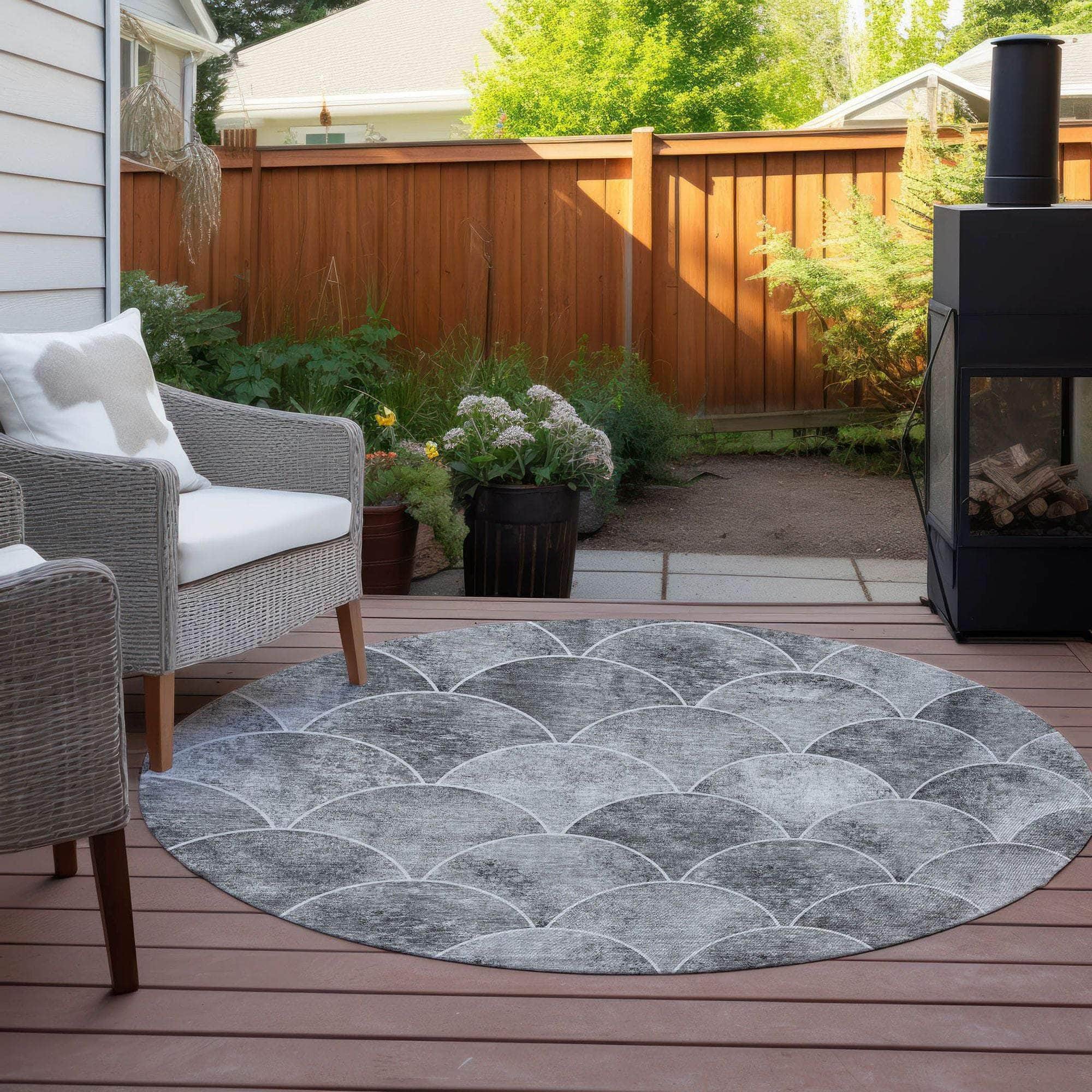 Machine Made ACN594 Gray Rugs