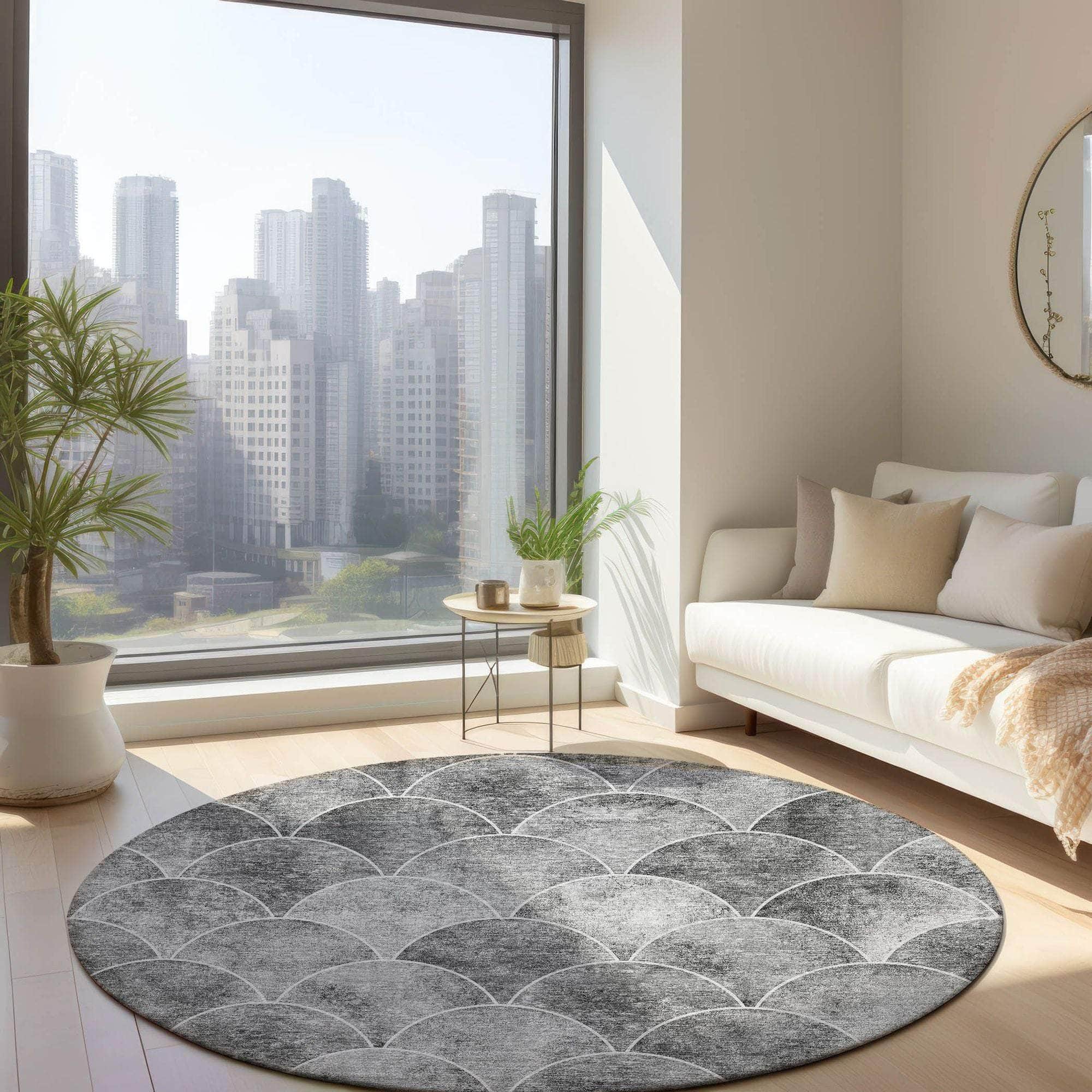 Machine Made ACN594 Gray Rugs
